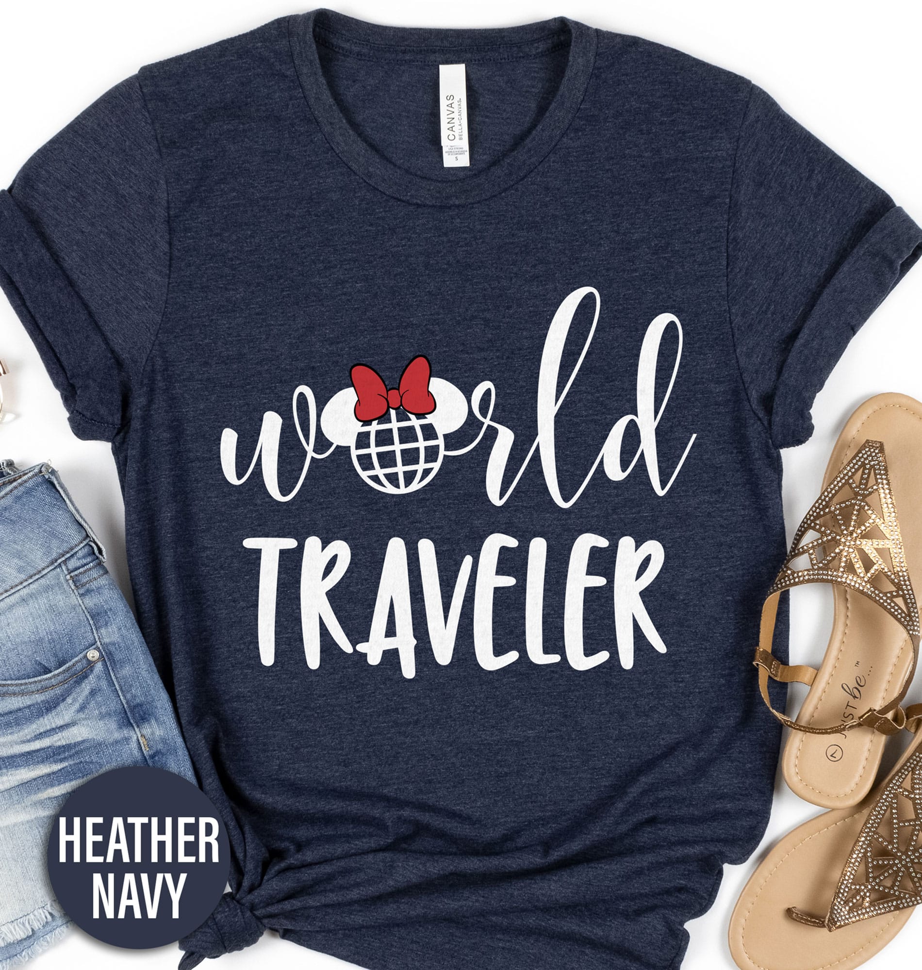 Minnie's World Traveler Shirt Disney Vacation Shirts Discover the globe with Minnie's World Traveler Shirt from VacationShirts.com. Perfect for globetrotters, this travel-themed apparel embodies adventure, featuring iconic landmarks. It's more than a t-shirt; it's a testament to wanderlust, international journeys, and cultural explorations. Embrace your inner explorer with this must-have piece in your vacation wardrobe.