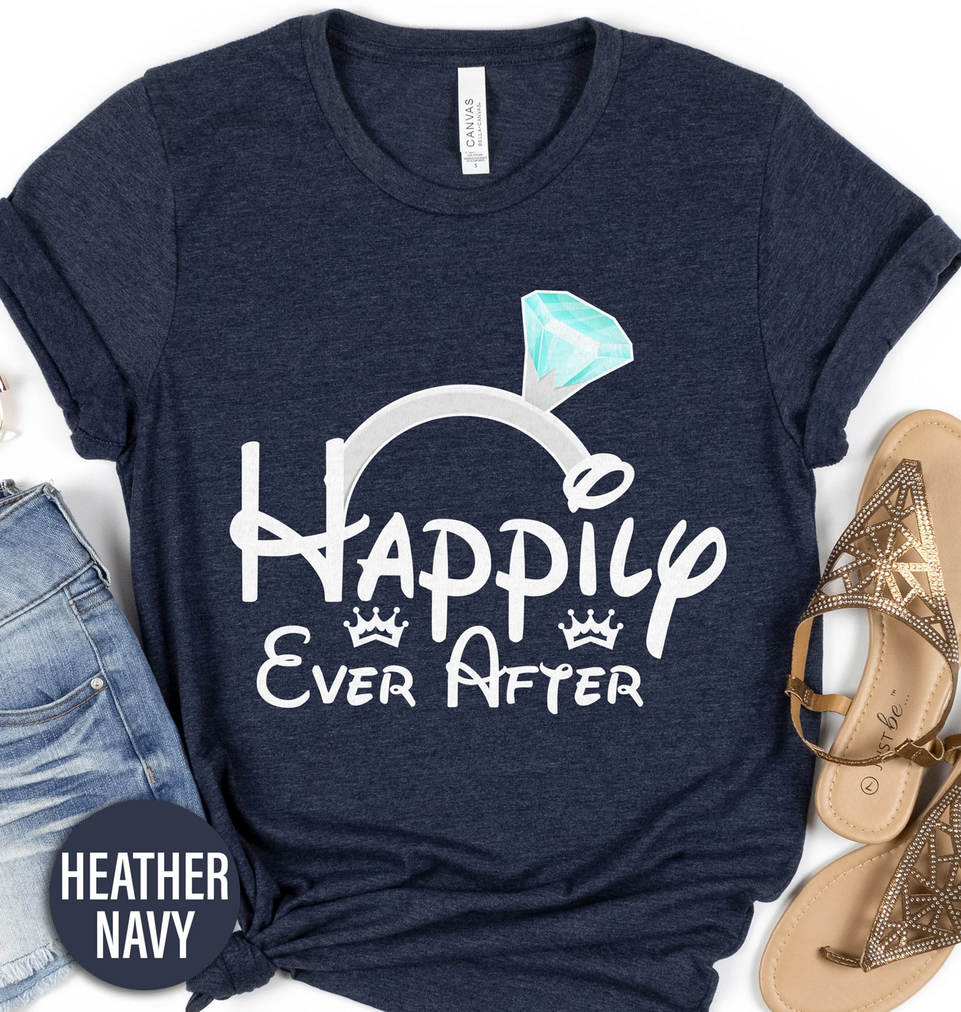 Happily Ever After Disney Shirt Disney Vacation Shirts Celebrate love with our "Happily Ever After" Disney Shirt from VacationShirts.com. Perfect for Disney couples, this enchanting tee captures your fairy tale moment, whether it's your wedding, honeymoon, or a magical day at the theme parks. Customize for the whole family and wear your Disney love story proudly.