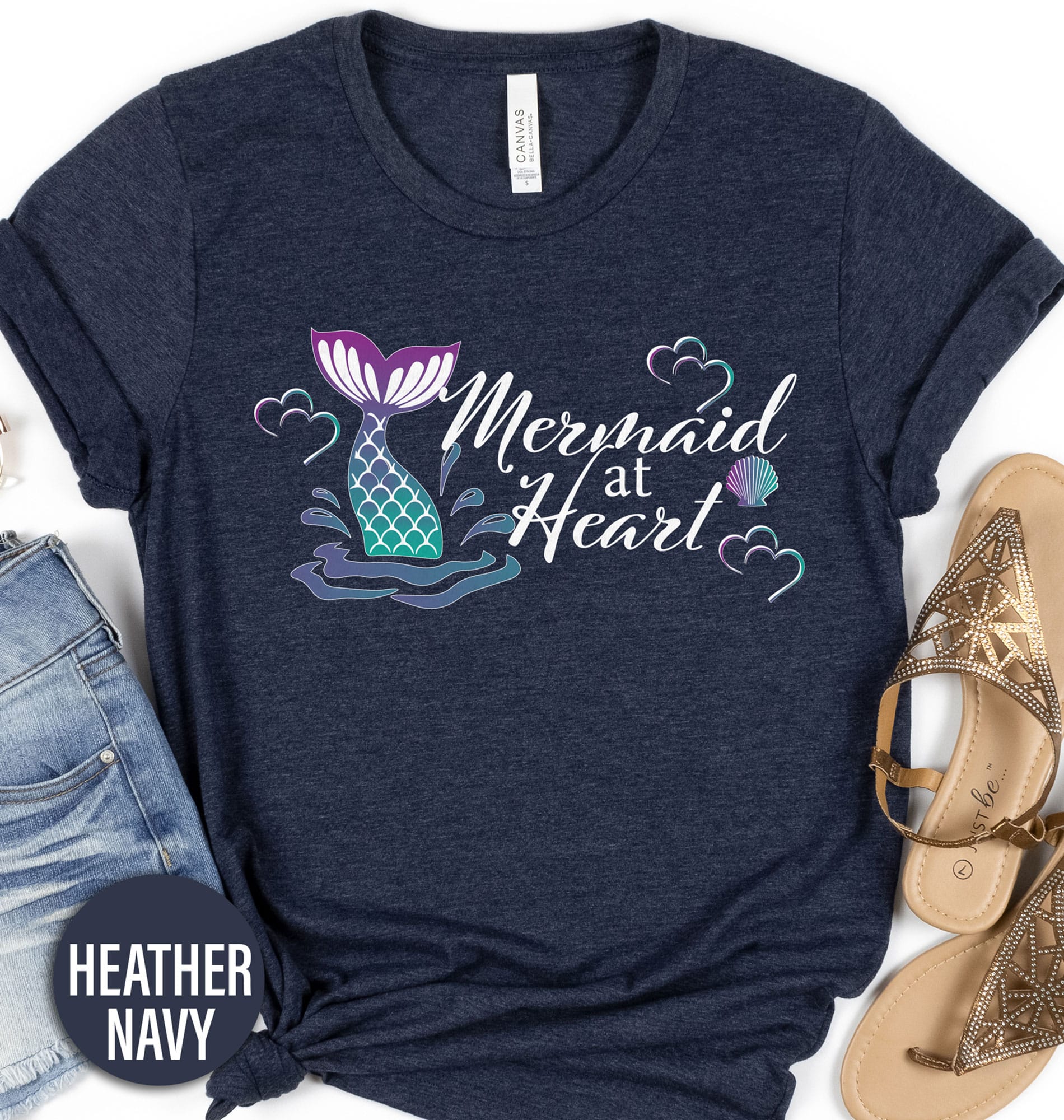 Mermaid at Heart Shirt Beach Vacation The Mermaid at Heart Shirt comes in many different styles and colors.