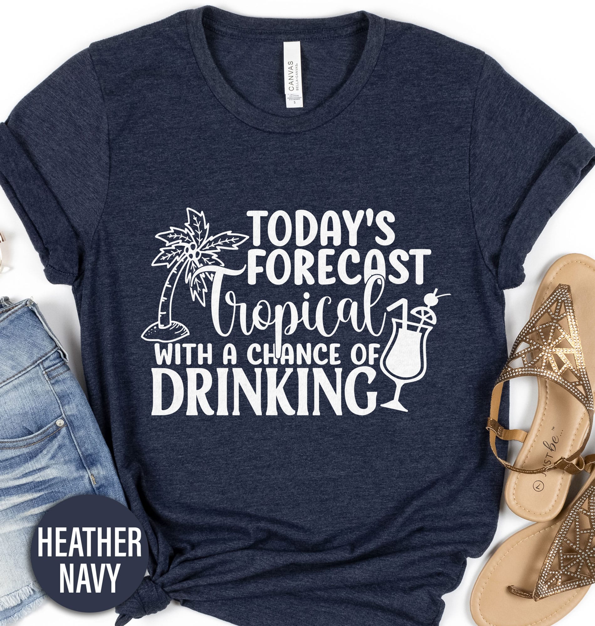 Today's Forecast Drinking Tropical Tee Cruise Vacation Shirts Shop Today's Forecast Drinking Tropical Tee - Perfect for Summer