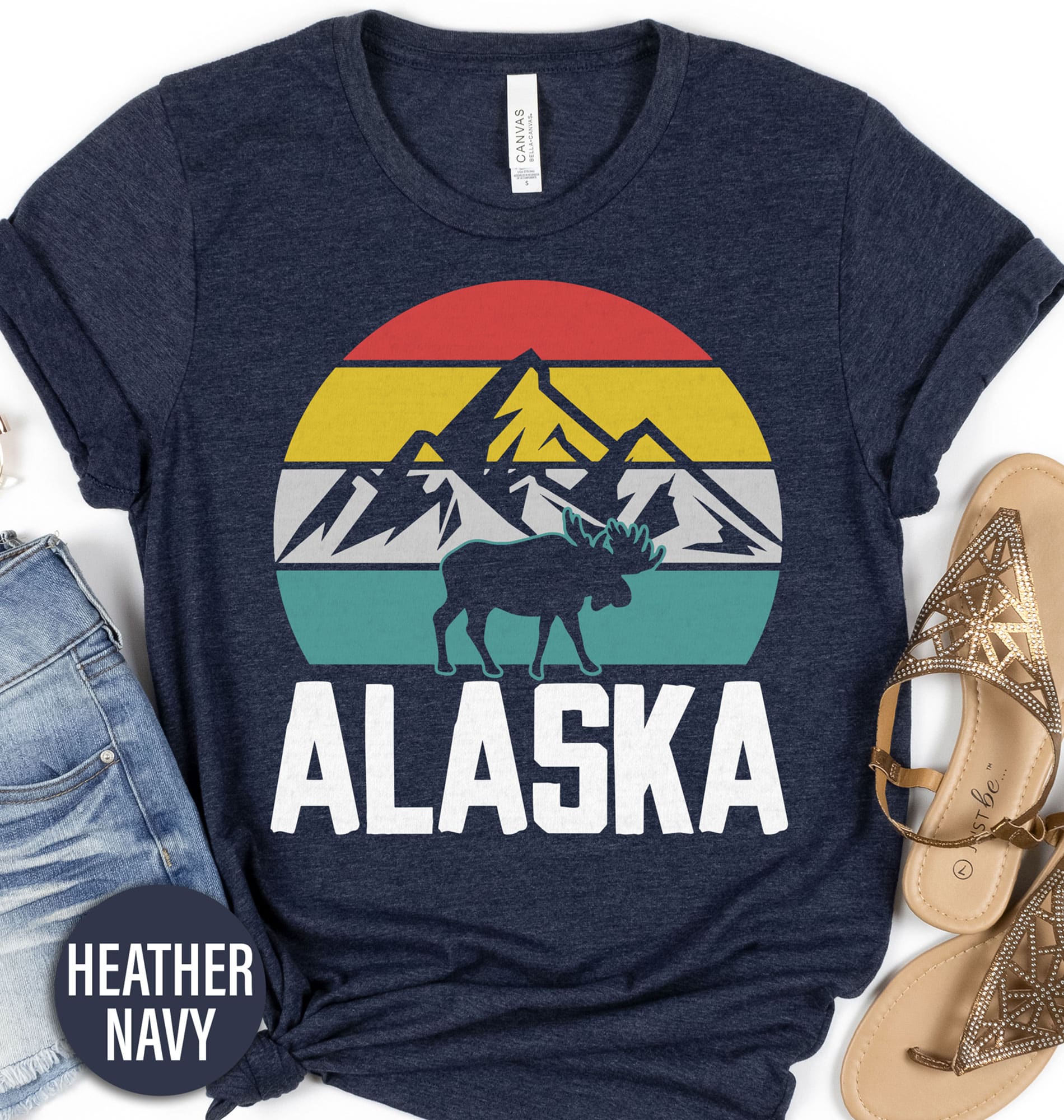 Alaska Mountains Moose Tee Alaska Vacation Shirts Shop the Best Alaska Mountains Moose Tee Online