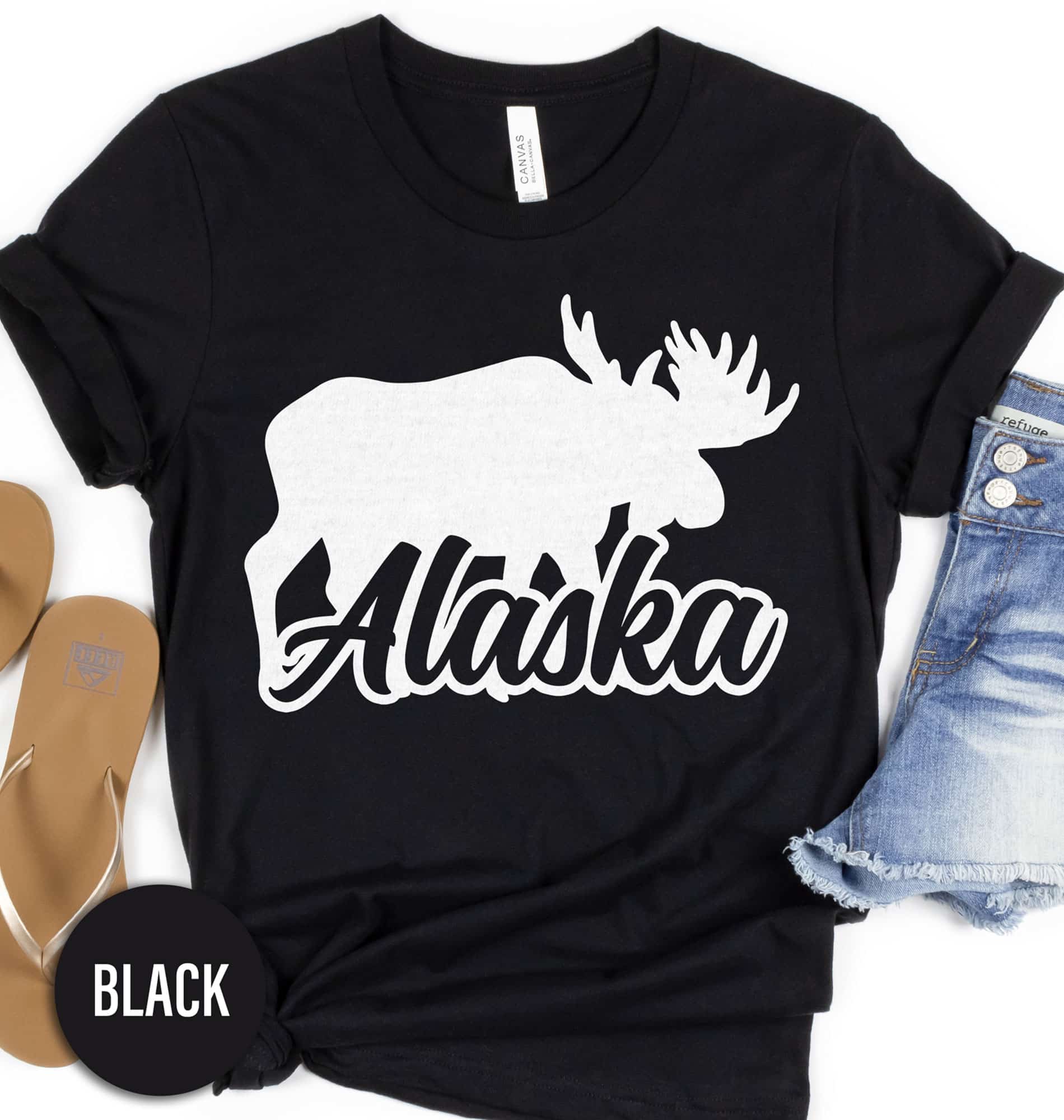 Alaska Moose Calligraphy Font Tee Alaska Vacation Shirts Shop the Best Alaska Moose Calligraphy Font Tee