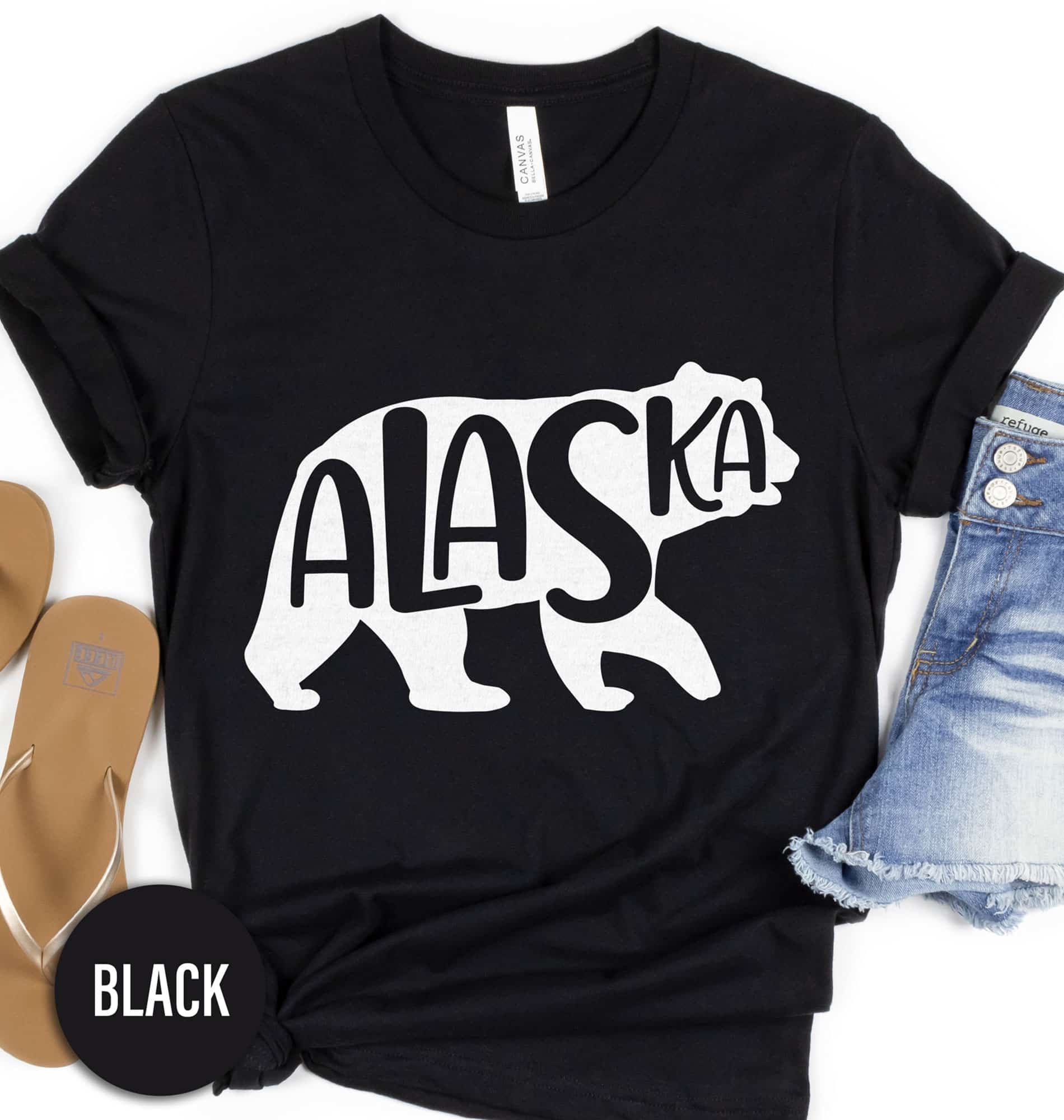 Alaska Calligraphy Bear Tee Alaska Vacation Shirts Shop the Best Alaska Calligraphy Bear Tee
