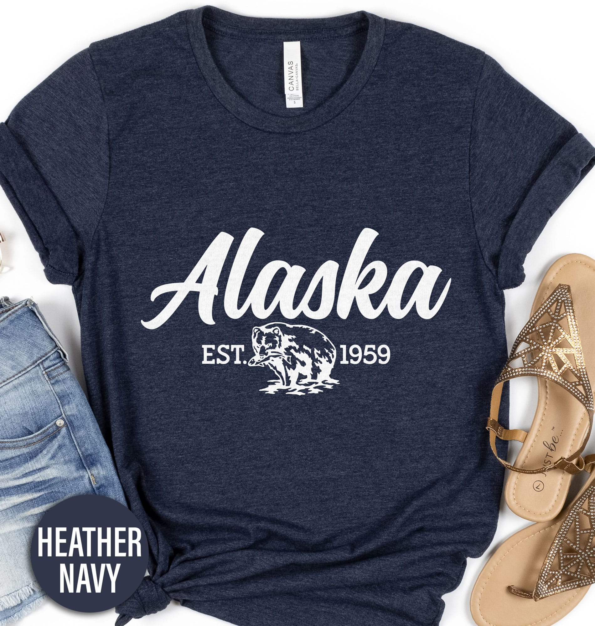 Alaska Italicized Font Tee Alaska Vacation Shirts Shop the Latest Alaska Italicized Font Tee Collection - Get Yours Today