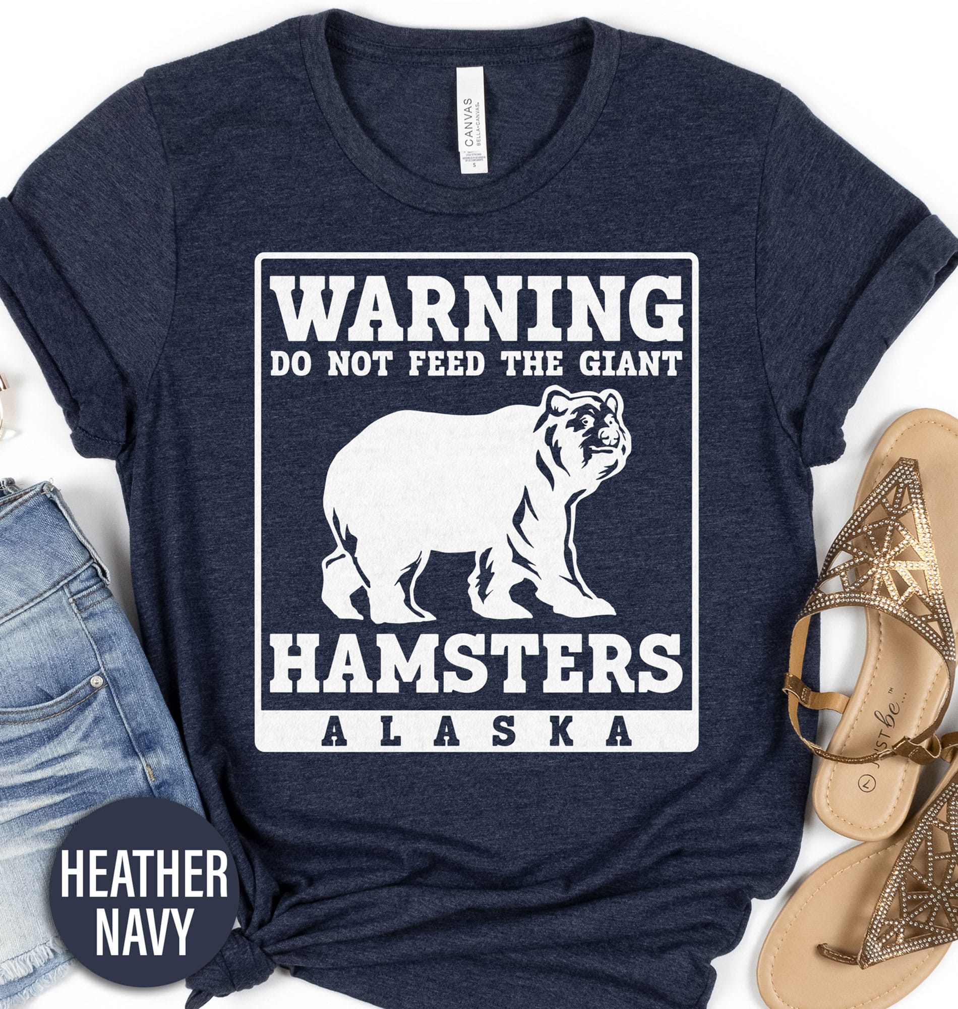 Bear Do Not Feed Hamster Tee Alaska Vacation Shirts Shop the Bear Do Not Feed Hamster Tee - Unique and Humorous Graphic T-Shirt for Animal Lovers
