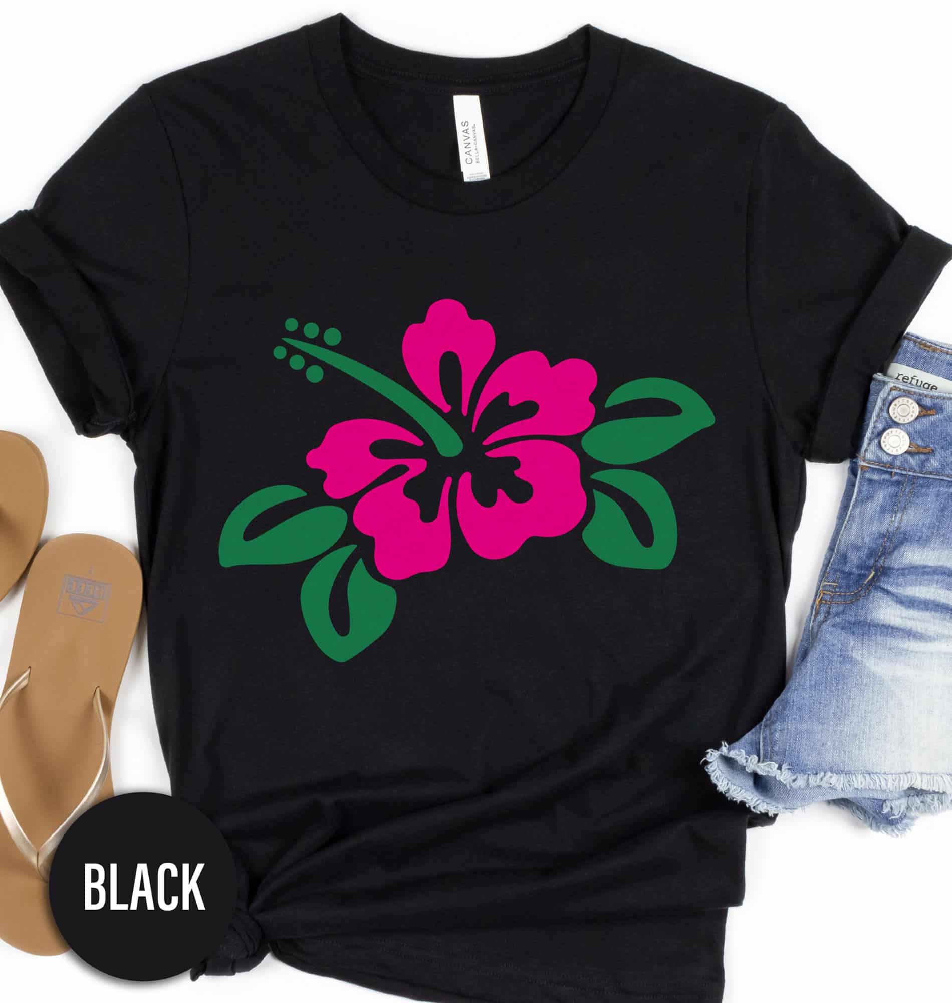 NOUMEA Nouvelle Caledonie Red Hibiscus Souvenir Tee Shirt Top Short Sleeve