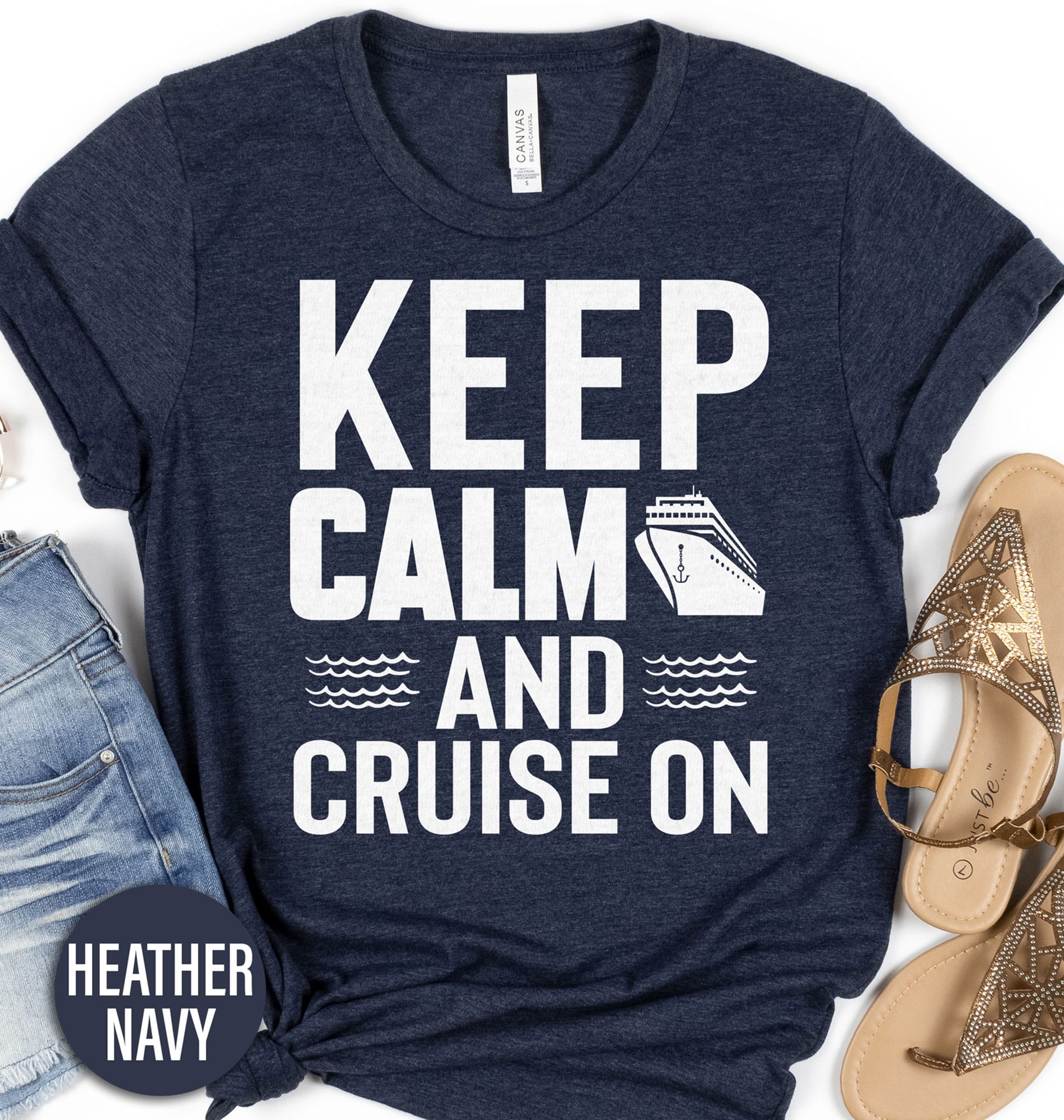 PLITI Kreuzfahrt-Make-up-Tasche – 'Keep Calm And Cruise On', 22,9x17 Cm, Aus Segeltuch, Wasserdicht