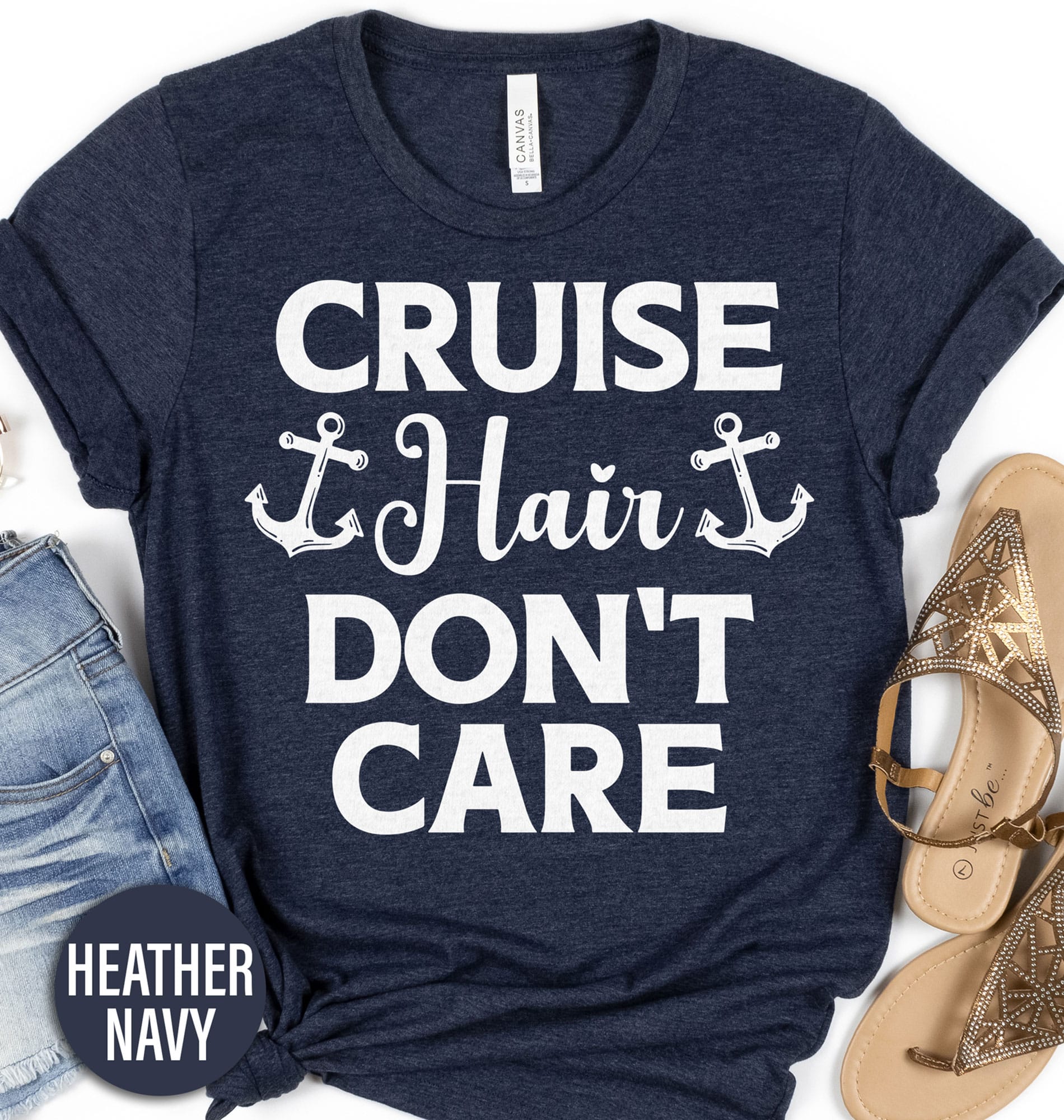Cruise Hair Dont Care Heart Tee Vacation Shirts Cruise in Style with Our Hair Don't Care Heart Tee - Shop Now
