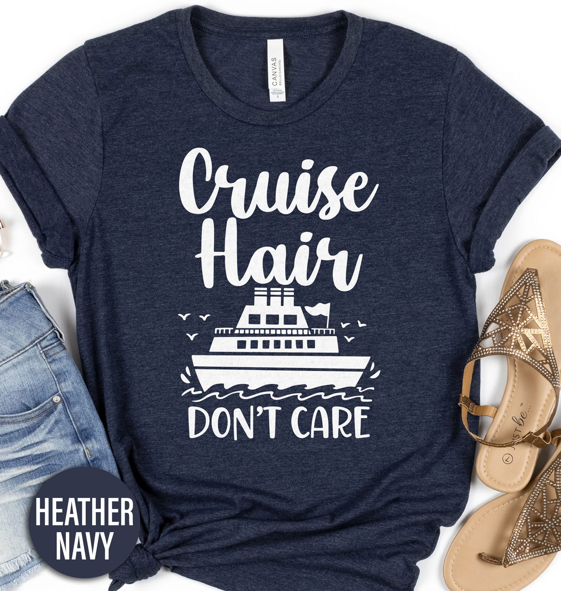 Cruise Hair Dont Care Boat Tee Vacation Shirts Cruise in Style with Our Hair Don't Care Boat Tee - Shop Now
