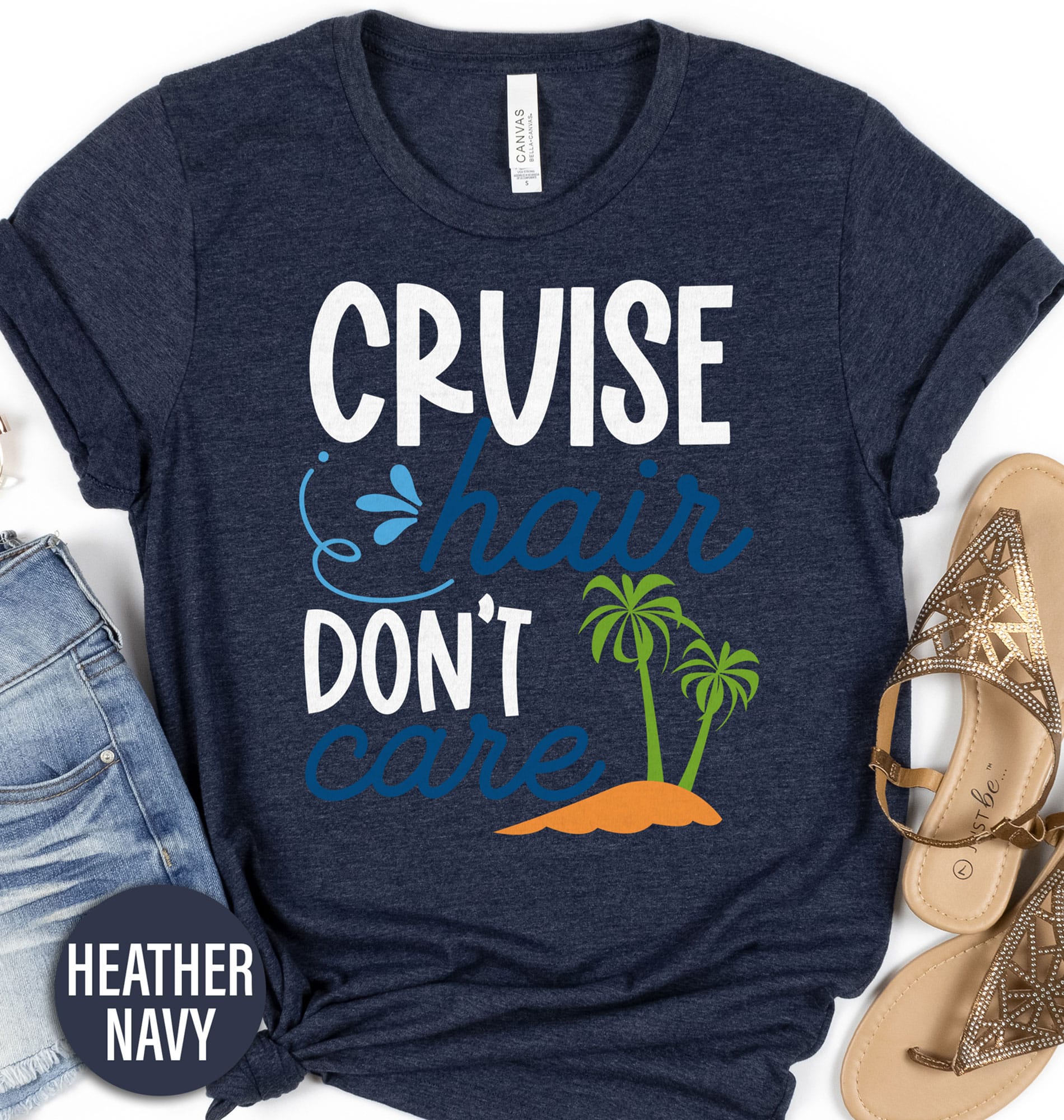Cruise Hair Don't Care Tee Vacation Shirts Cruise in Style with Our Hair Don't Care Tee - Shop Now