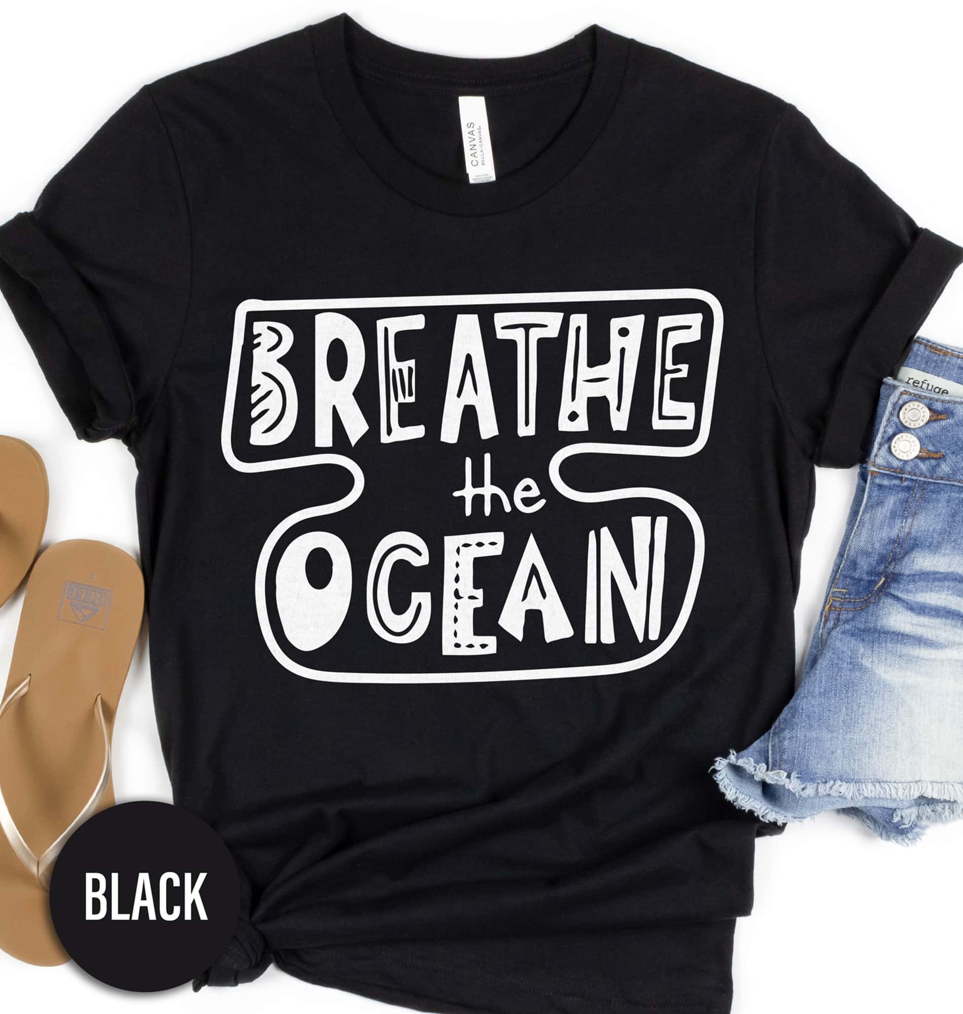 Breathe The Ocean Vacation Tee Vacation Shirts Shop the Best Vacation Tee