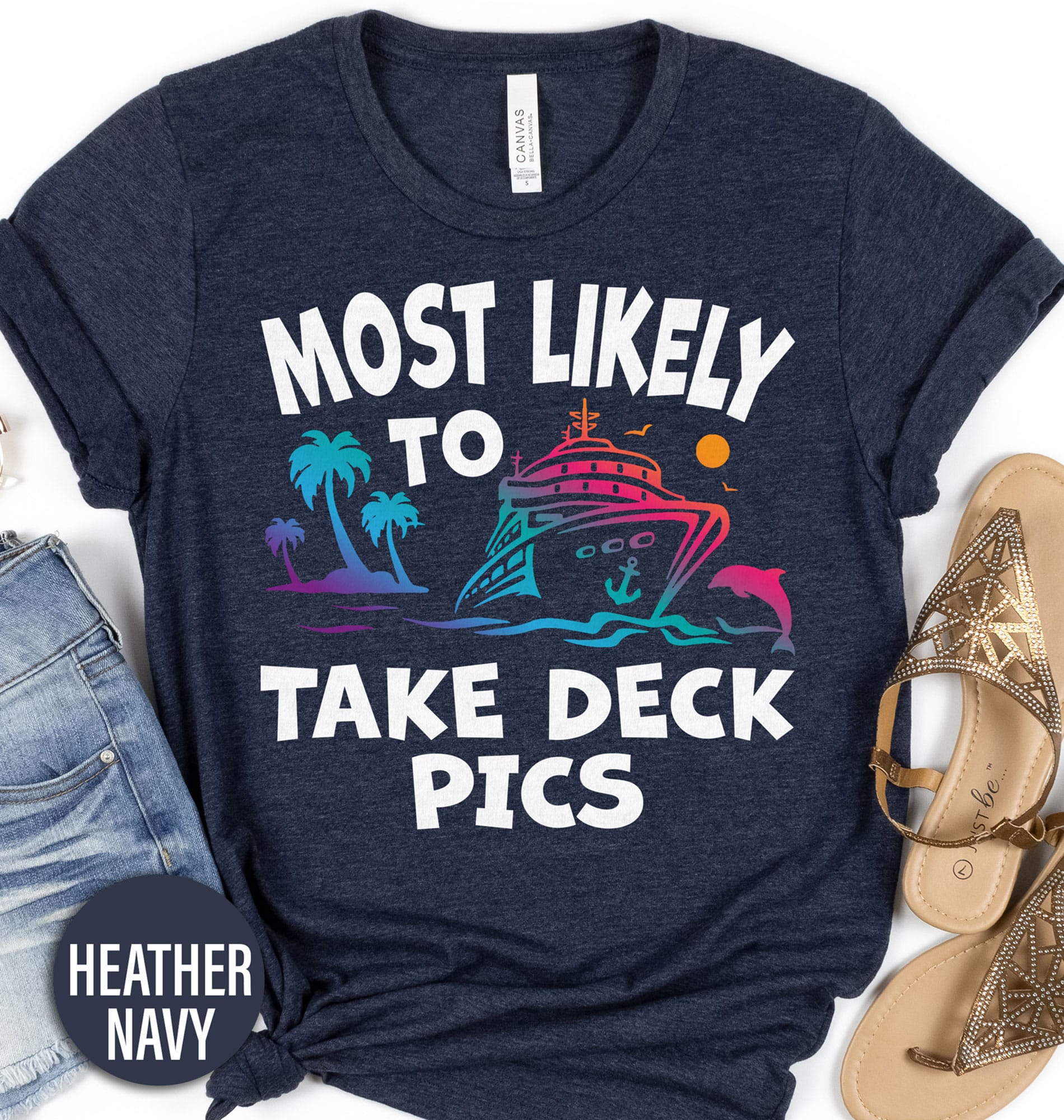 Most Likely To Take Deck Pics Cruise Vacation Tshirt Capture the essence of your next cruise vacation with our Most Likely To Take Deck Pics Cruise Vacation Tshirt. Perfect for beach