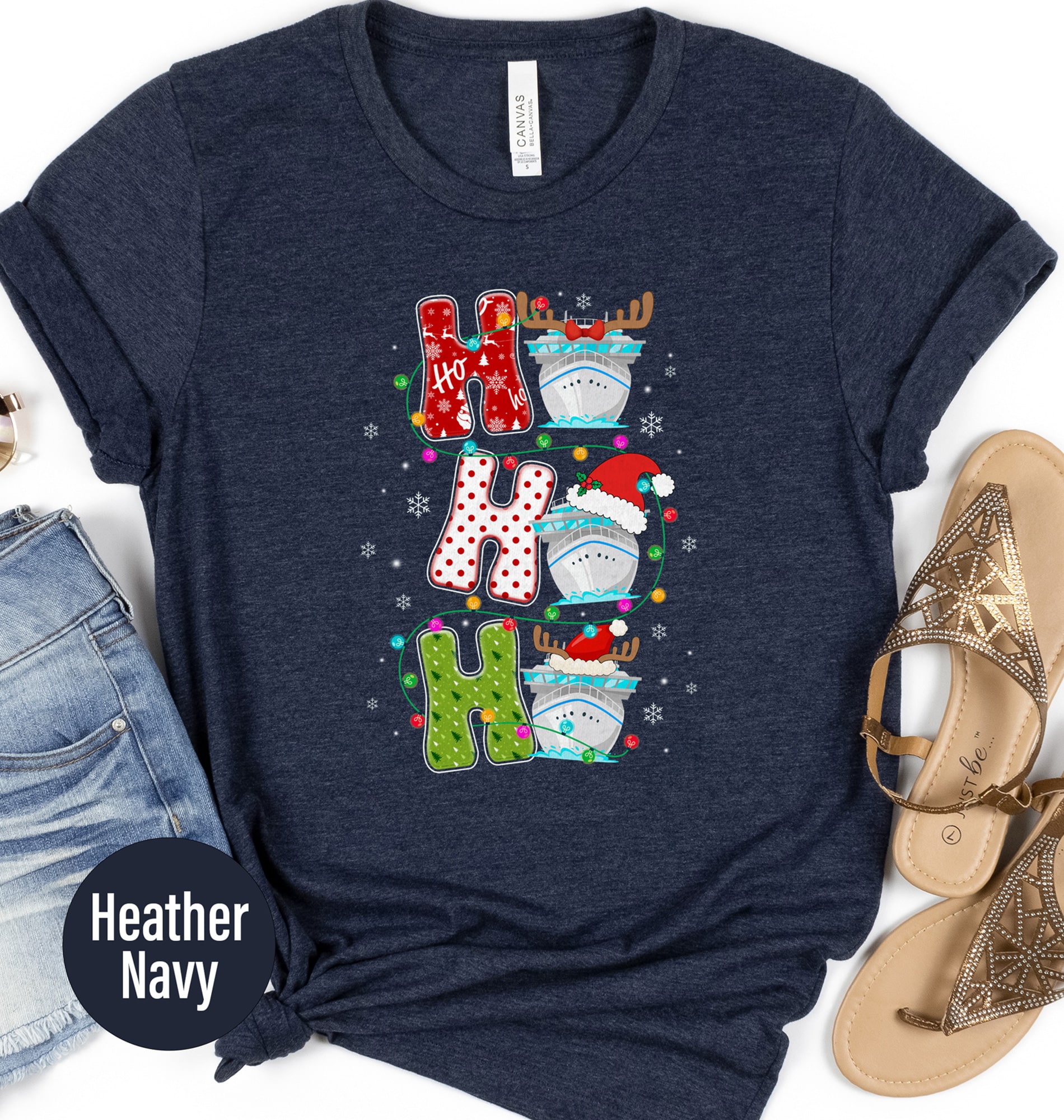 Timeless Ho Ho Ho Christmas Cruise Tee Experience festive cheer with our Ho Ho Ho Timeless Christmas Cruise T-Shirt
