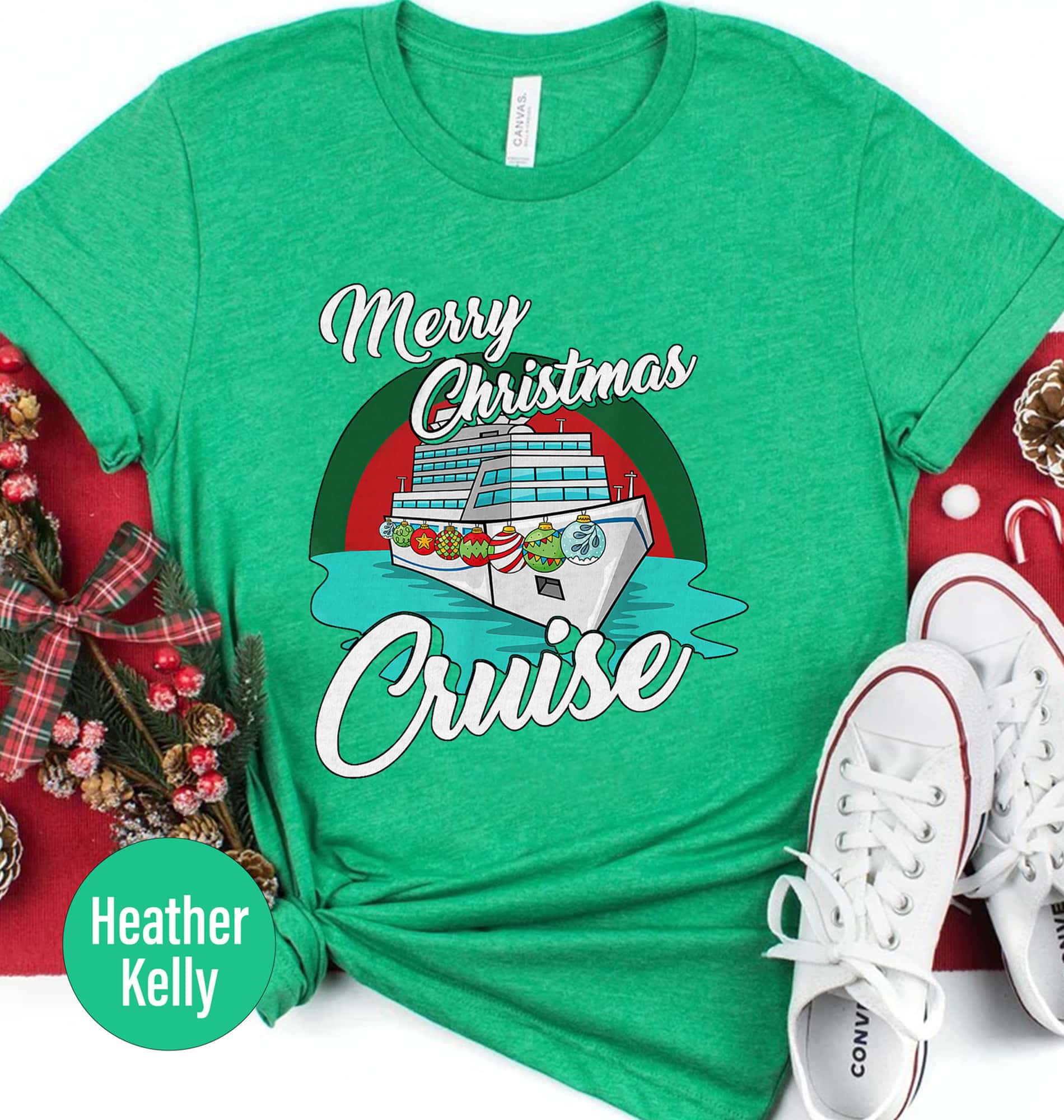 Vibrant Merry Xmas Cruise Tee from VacationShirts Set sail in festive style with our Merry Christmas Cruise Dynamic T-Shirt. Perfect for holiday sea cruises