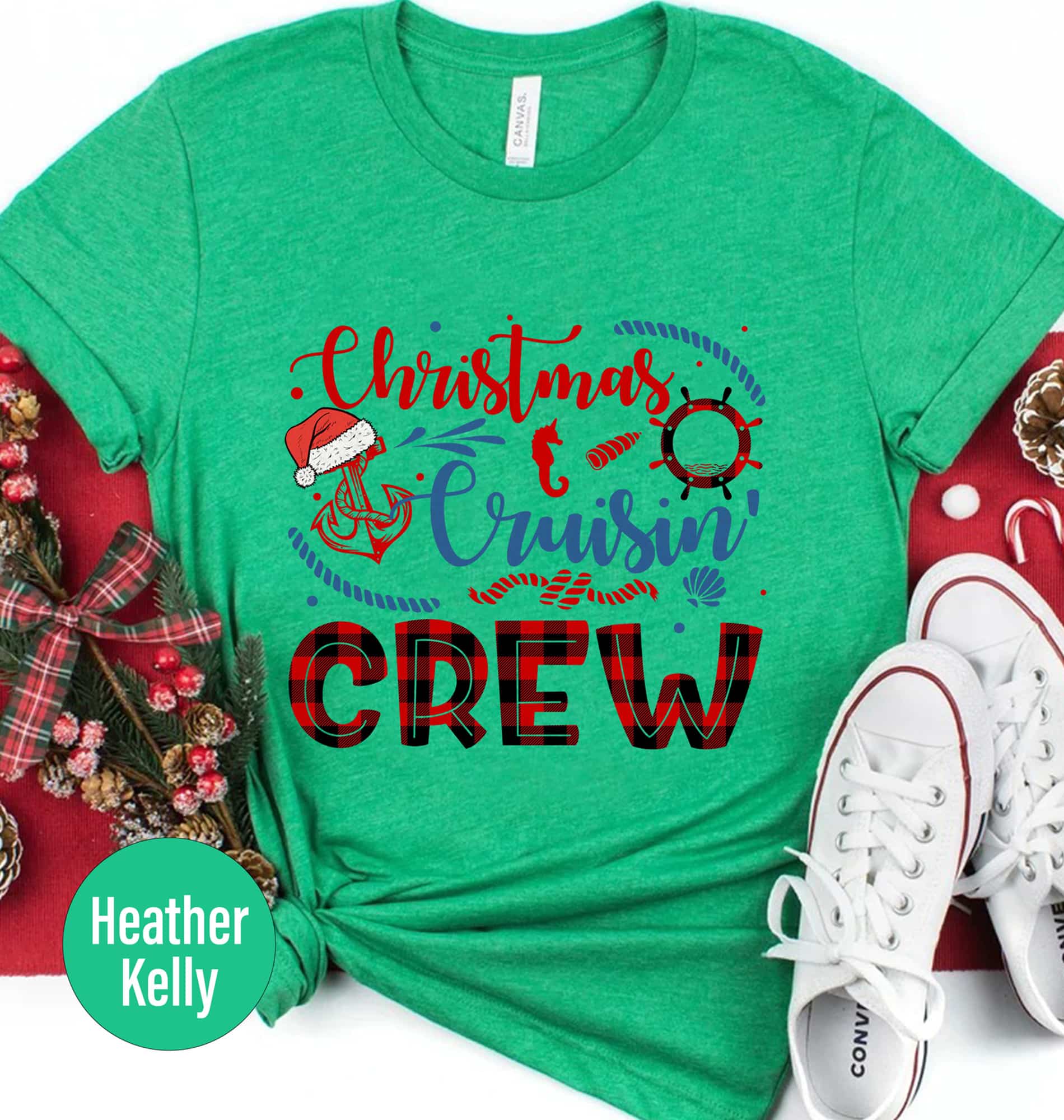 Classic Christmas Cruisin Crew Tee - VacationShirts Get into the festive spirit with our Classic Christmas Cruise T-Shirt