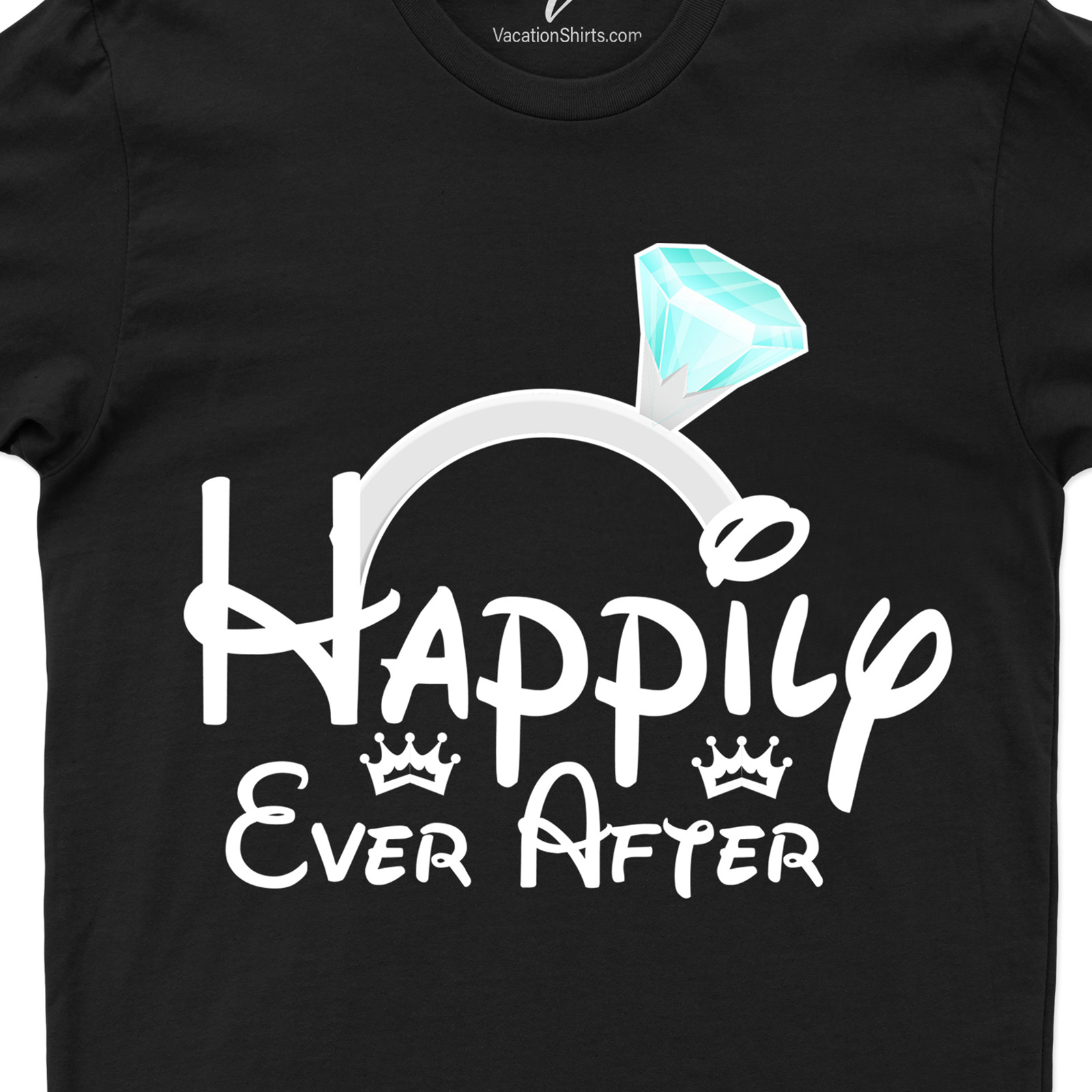 Happily Ever After Disney Shirt Disney Vacation Shirts Celebrate love with our "Happily Ever After" Disney Shirt from VacationShirts.com. Perfect for Disney couples, this enchanting tee captures your fairy tale moment, whether it's your wedding, honeymoon, or a magical day at the theme parks. Customize for the whole family and wear your Disney love story proudly.