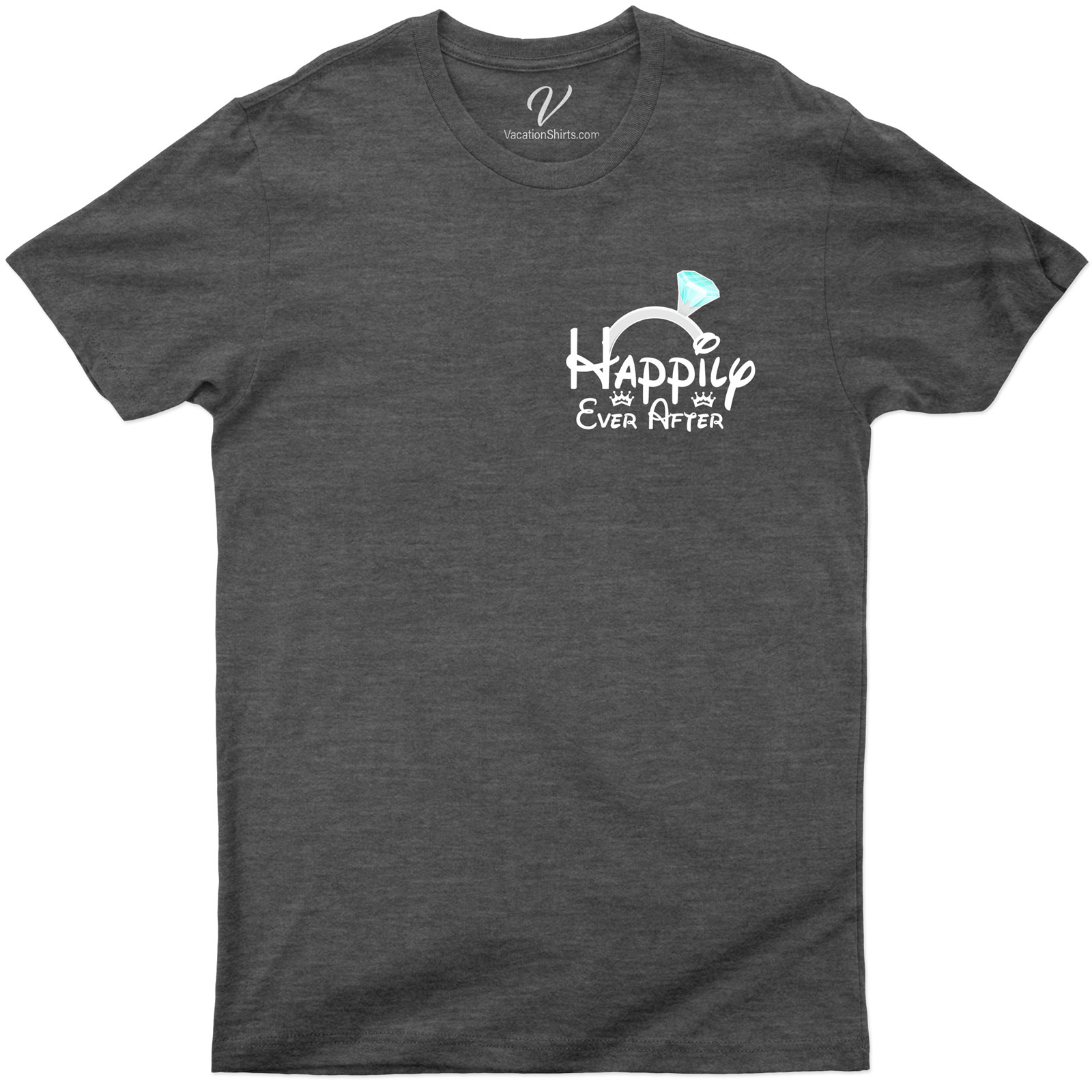 Happily Ever After Disney Shirt Disney Vacation Shirts Celebrate love with our "Happily Ever After" Disney Shirt from VacationShirts.com. Perfect for Disney couples, this enchanting tee captures your fairy tale moment, whether it's your wedding, honeymoon, or a magical day at the theme parks. Customize for the whole family and wear your Disney love story proudly.