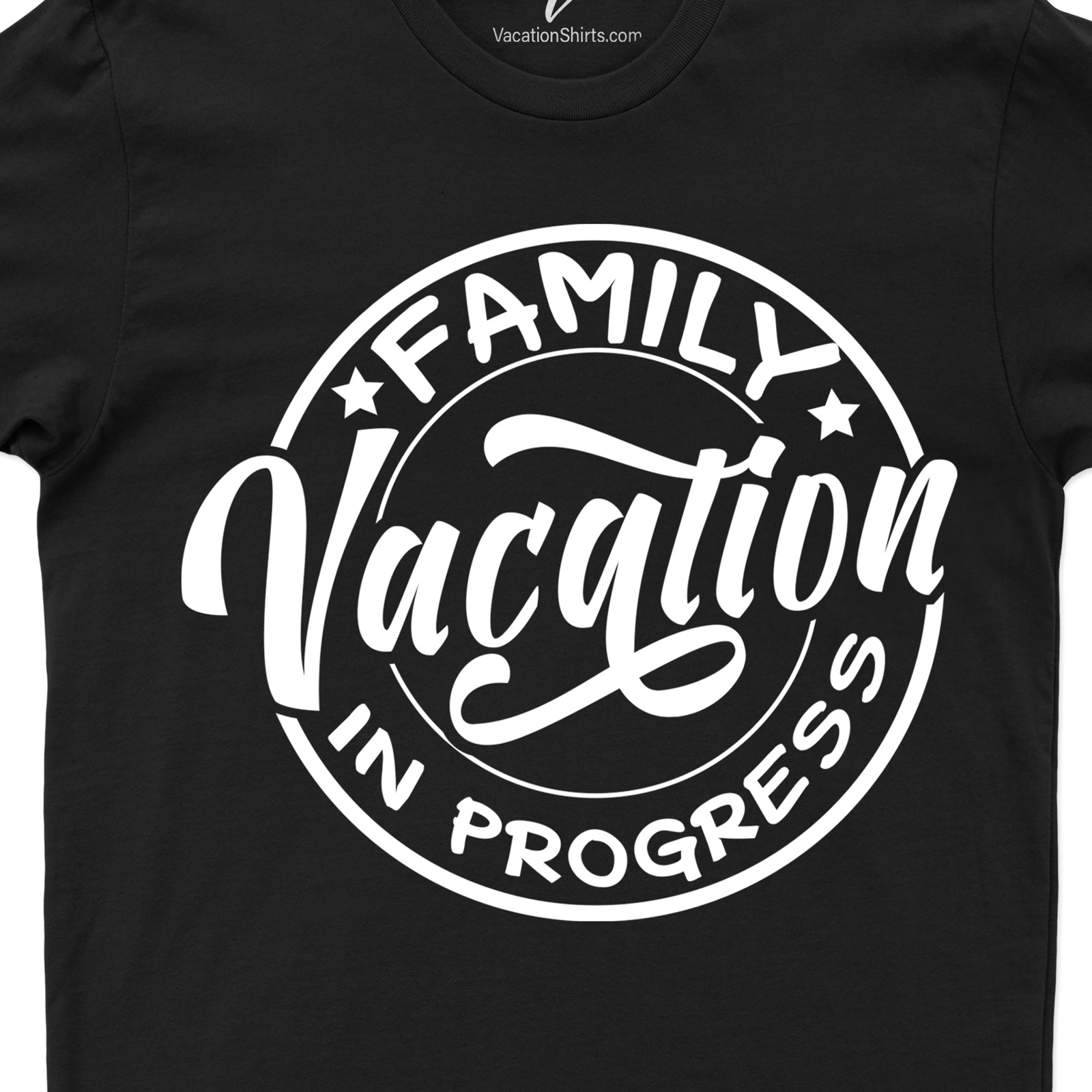 Family Fun: 'Vacation In Progress' Tee Cruise Vacation Shirts Experience ultimate family fun with our 'Vacation In Progress' Tee! This summer vacation shirt, perfect for road trips or family adventures, adds humor to your holiday family t-shirts collection. Ideal for matching family vacation tees. Enjoy the laughter with our funny vacation t-shirts!