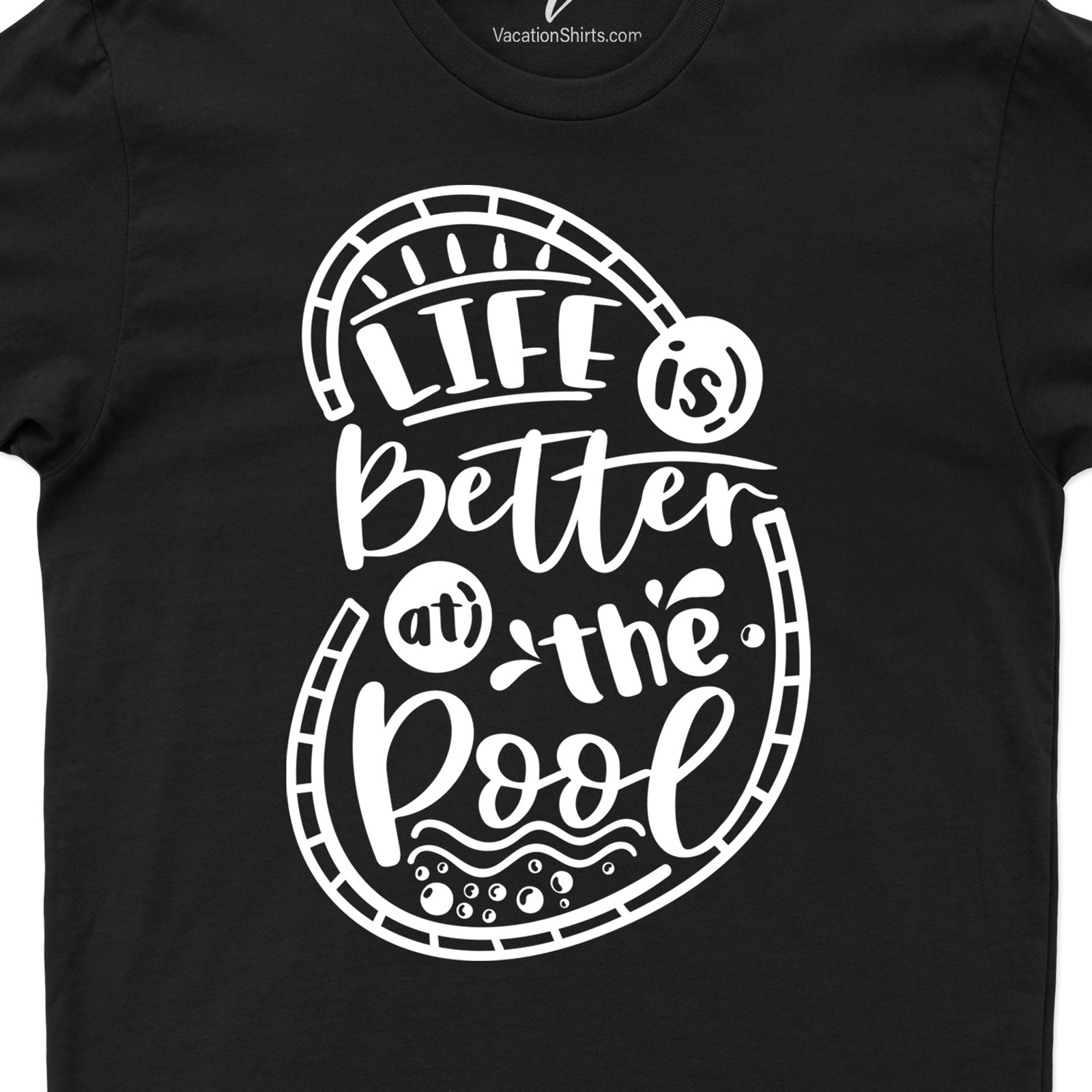 "Life's Better Poolside" Vacation Tee by VacationShirts.com Cruise Vacation Shirts "Life's Better Poolside" Vacation Tee from VacationShirts.com Apparel is a must-have summer vacation t-shirt. This beach vacation clothing item is the epitome of poolside fashion, perfect for tropical vacations. Enjoy your holiday in style with our poolside vacation t-shirt – a true symbol of vacation themed apparel.
