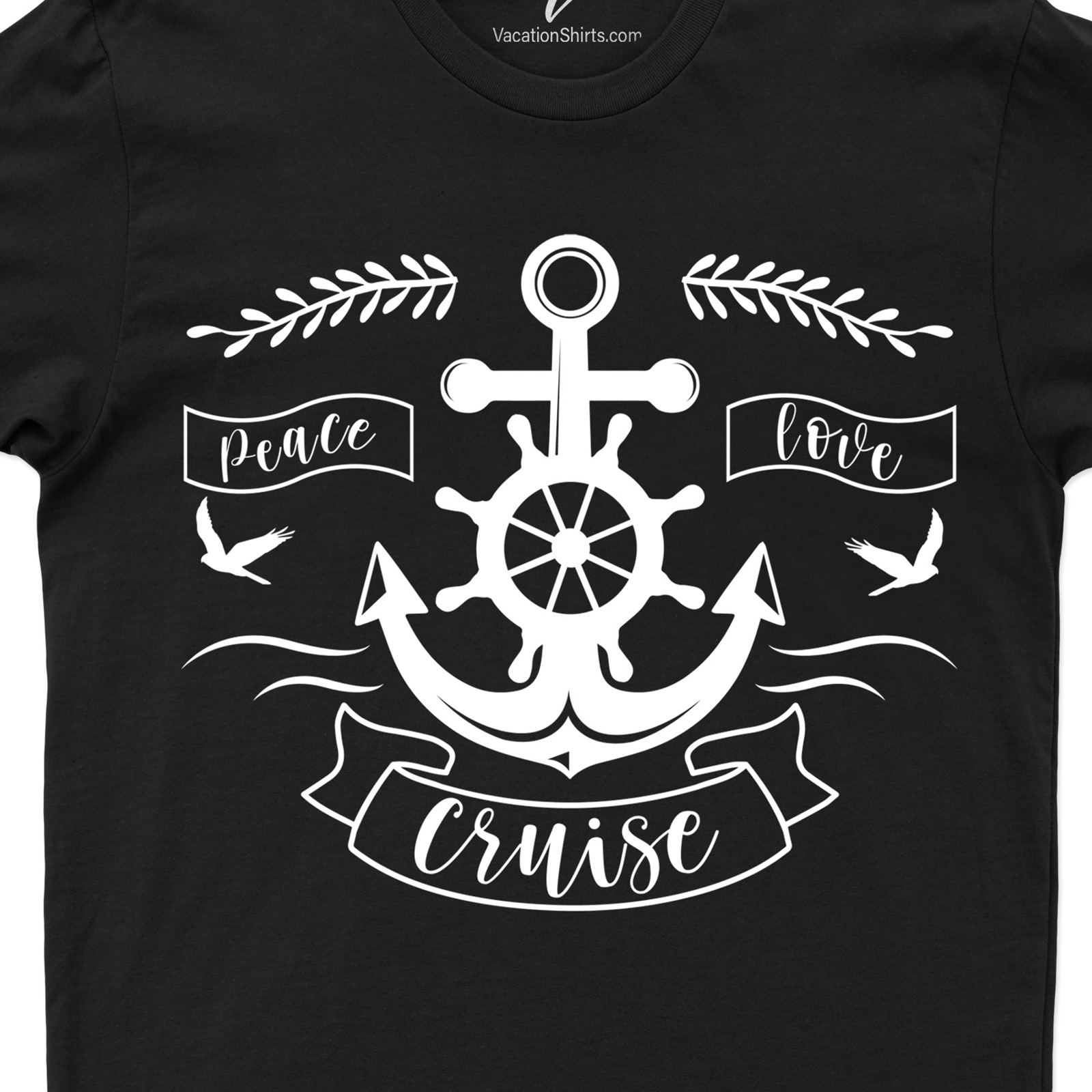 Peace Love Cruise: Vibrant Vacation Tee Cruise Best Sellers Peace Love Cruise: Vibrant Vacation Tee is the perfect blend of nautical fashion and beach vacation apparel. This cruise vacation t-shirt is a must-have addition to your cruise travel clothing. Express your love for ocean adventures with this tropical vacation tee!