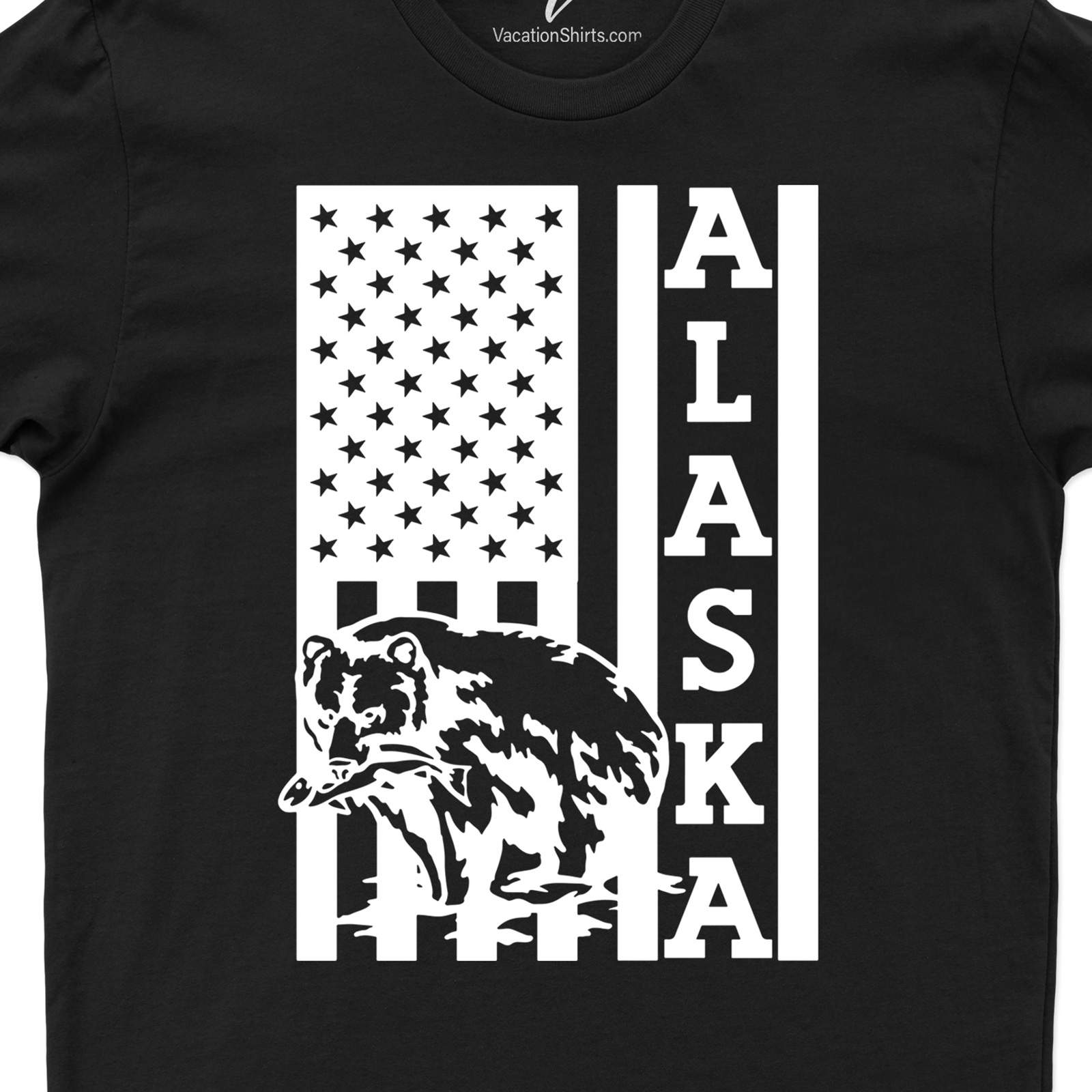Alaska USA Flag Bear Nature Tee Alaska Vacation Shirts Shop the Best Alaska USA Flag Bear Nature Tee Online |Free Shipping Available