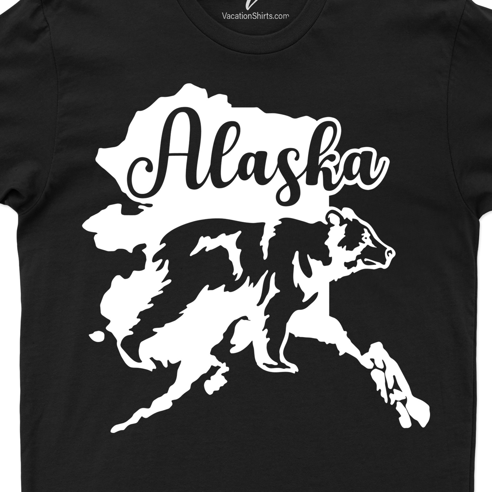 Alaska Calligraphy Bear State Tee Alaska Vacation Shirts Shop the Best Alaska Calligraphy Bear State Tee |Unique Design and High-Quality Material |Free Shipping Available