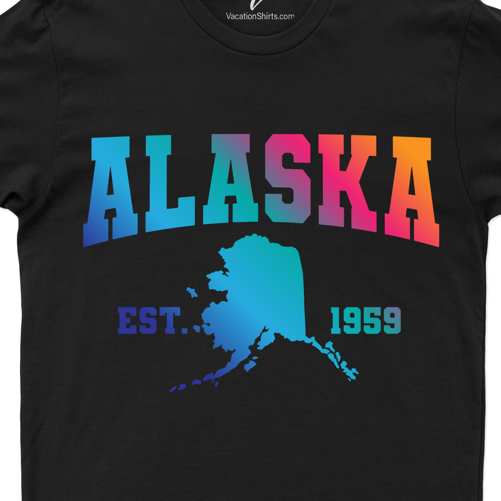 Alaska Colorful Map State Tee Alaska Vacation Shirts Shop the Best Alaska Colorful Map State Tee Online |Free Shipping Available