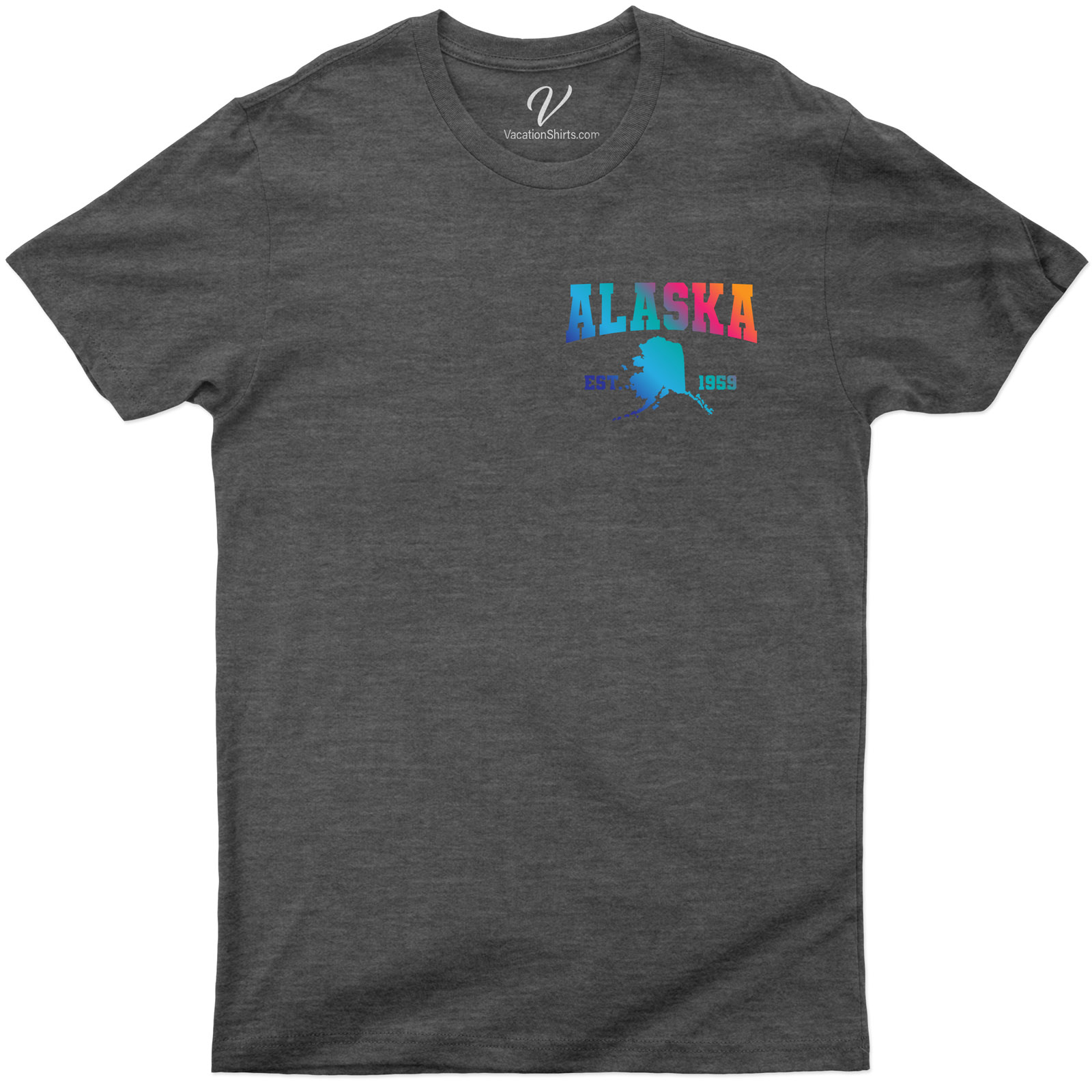 Alaska Colorful Map State Tee Alaska Vacation Shirts Shop the Best Alaska Colorful Map State Tee Online |Free Shipping Available