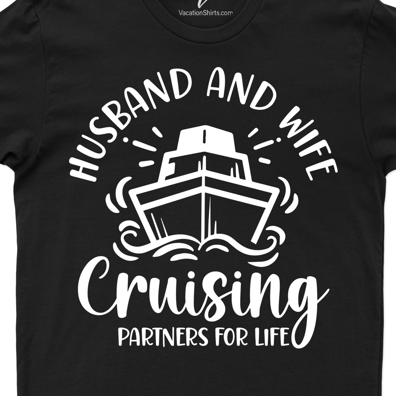 Couple's Cruise Adventure Tee - Husband & Wife Cruise Vacation Shirts Set sail in style with our Couple's Cruise Adventure Tee - Husband & Wife! This nautical couple shirt is perfect for your cruise ship clothing collection. Our matching cruise tees are the ideal couples vacation apparel, making every sailing adventure a memorable one.