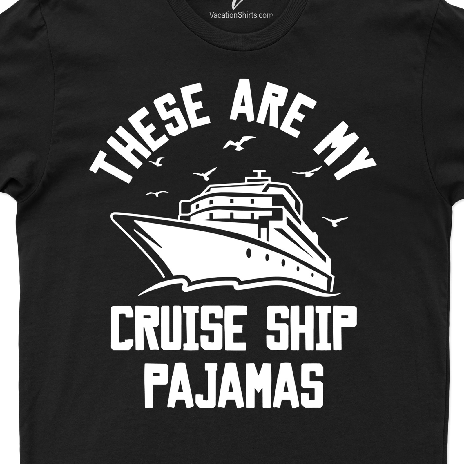 Vacay Bliss: My Cruise Ship Pajama Tee Cruise Vacation Shirts Set sail in style with our Vacay Bliss: My Cruise Ship Pajama Tee. This nautical pajama tee is the ultimate cruise wear t-shirt, blending comfort with vacation apparel chic. Perfect for beach vacations, it's a must-have in your holiday pajama shirts collection!