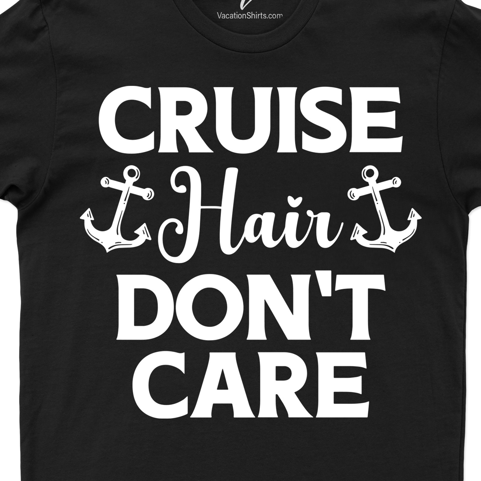 Cruise Hair Dont Care Heart Tee Vacation Shirts Cruise in Style with Our Hair Don't Care Heart Tee - Shop Now!