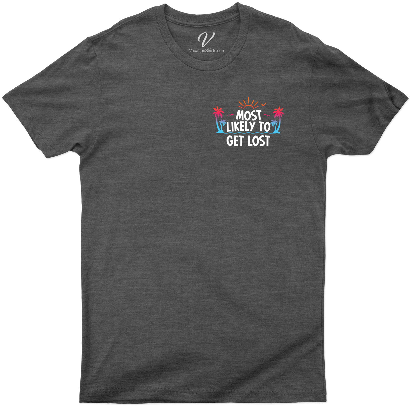 Most Likely To Get Lost Vacation Tshirt Beach Vacation Shirts Get ready for your next adventure with our "Most Likely To Get Lost" vacation t-shirt! This funny travel t-shirt is perfect for the wanderlust in you. Whether you're on a road trip or exploring new destinations, this adventure t-shirt will keep you in vacation mode. Show off your love for travel with our "Explore More" t-shirt, a must-have for any travel addict. Wear it to the beach or on a mountain hike, this versatile vacation t-shirt is a great addition to your travel wardrobe.