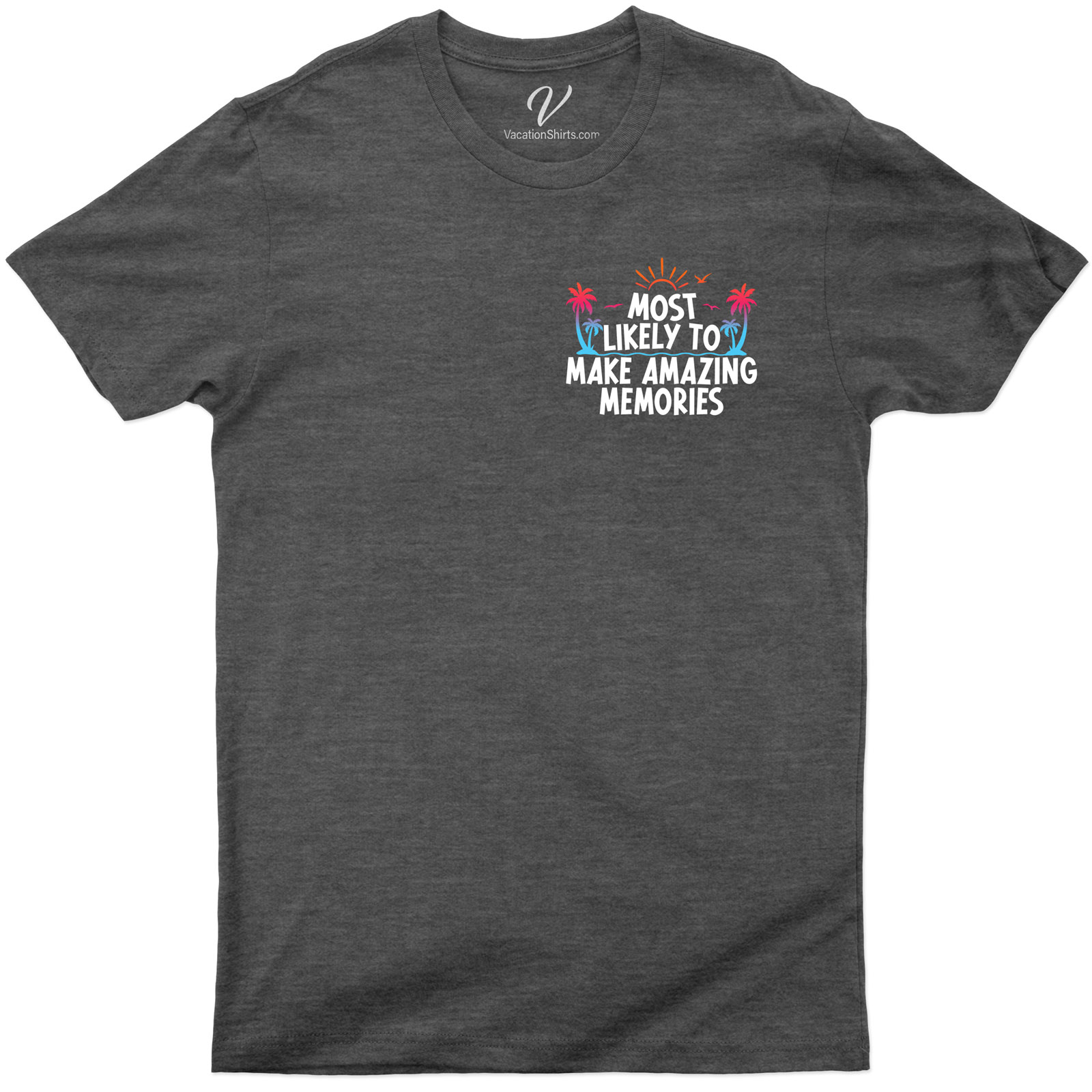 Most Likely To Make Amazing Memories Vacation Tshirt Beach Vacation Shirts This Most Likely To Make Amazing Memories Vacation Tshirt is the perfect addition to your vacation wardrobe. It's the best, top, must-have, and trending vacation t-shirt that's both unique and cool. With its stylish design and fun vibe, it's sure to make amazing memories.