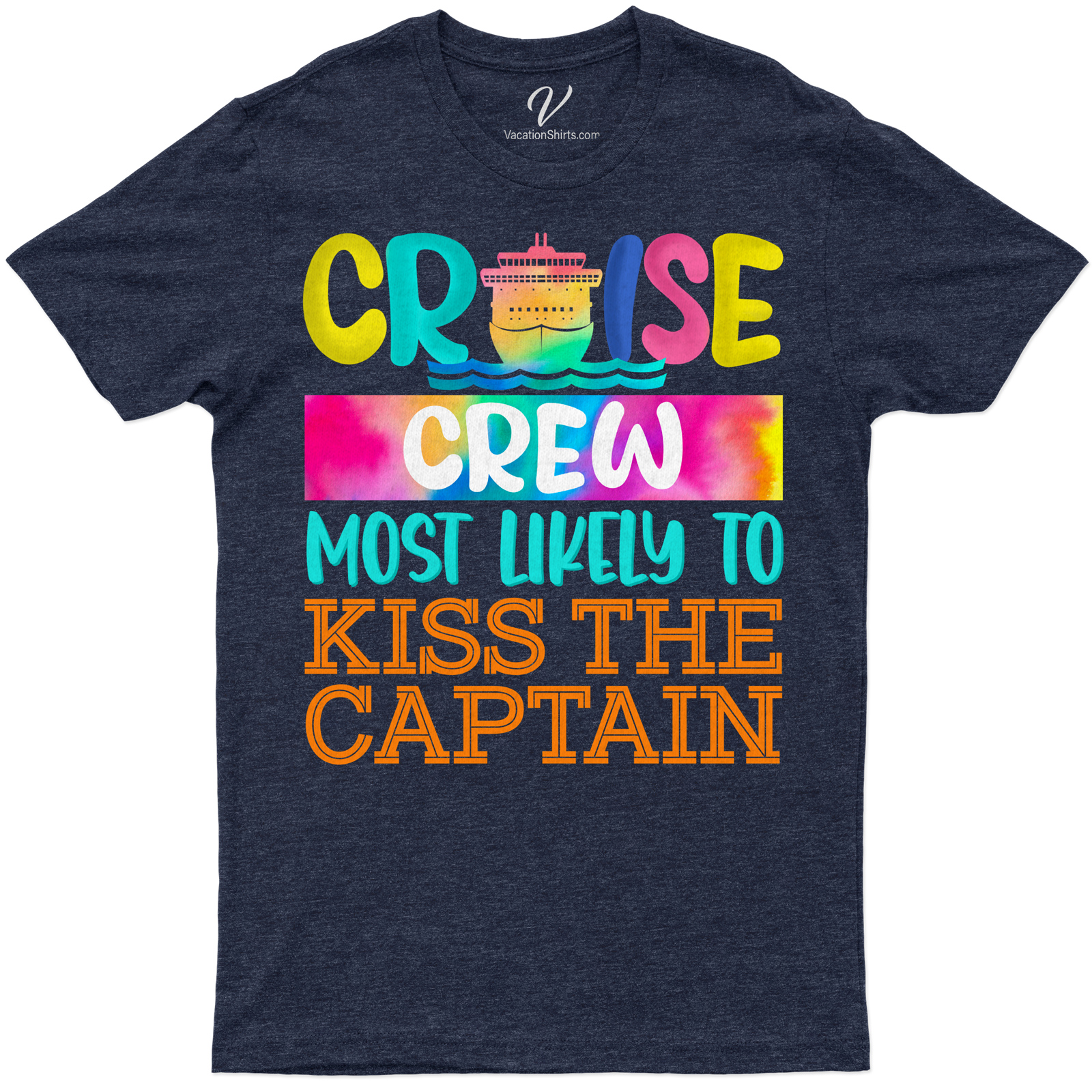 Cruise Crew - Most Likely to Kiss the Captain - Fun Vacation Tee Get onboard with our 'Most Likely to Kiss the Captain' tee! This fun vacation apparel, part of our Cruise Crew Clothing line, combines humor and nautical themes. Perfect for cruise vacations, it's a must-have addition to your sea vacation clothing collection.