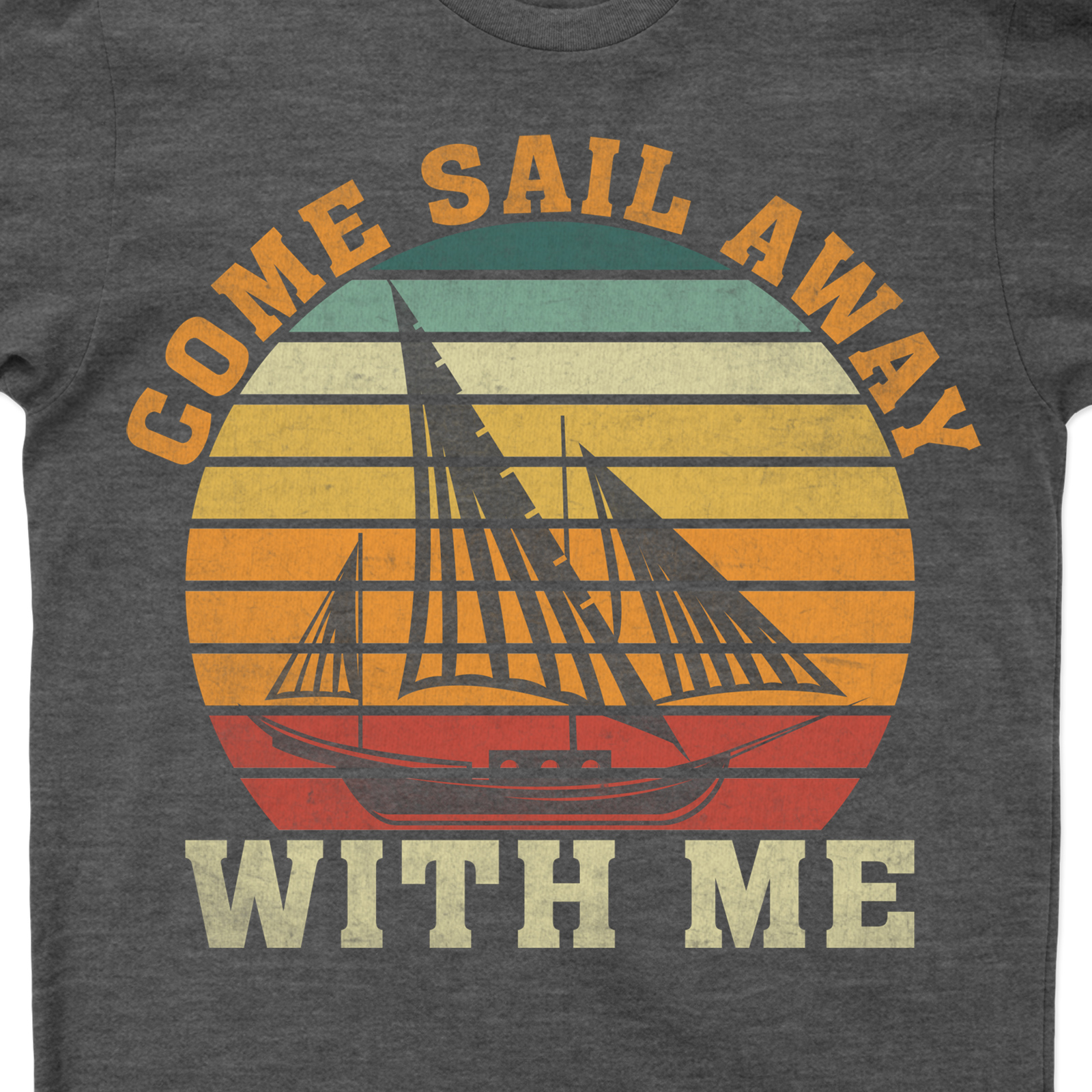 Come Sail Away With Me - Nautical Theme Vacation Tee Embark on a sea adventure with our 'Come Sail Away With Me' tee. This nautical vacation tee, inspired by marine aesthetics, is perfect for seafaring apparel enthusiasts. Sail in style with this oceanic vacation clothing, a must-have for maritime travel and boating vacations.