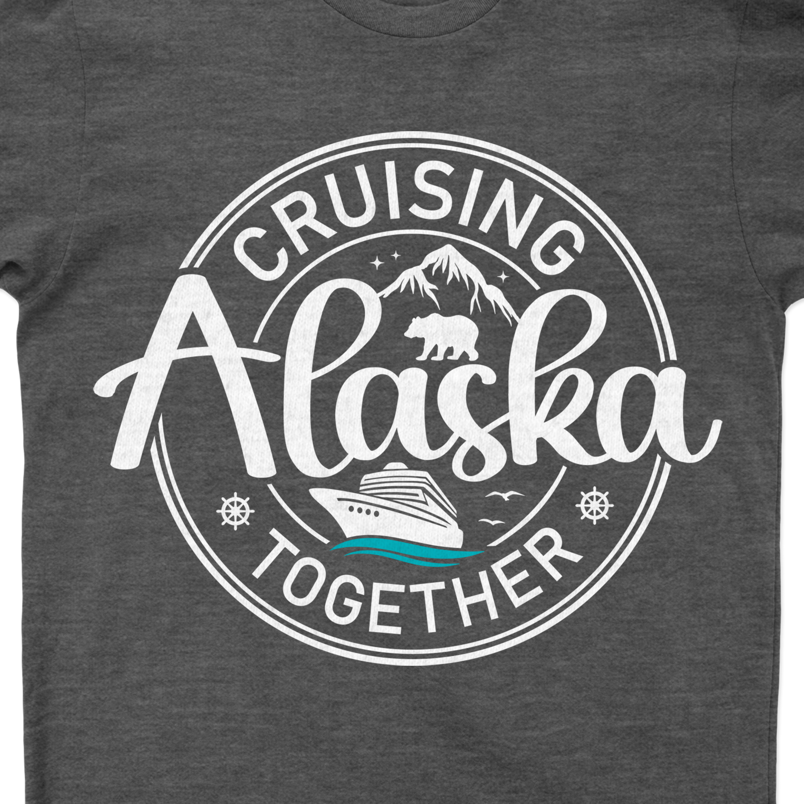 Cruising Alaska Together - Scenic Mountain and Cruise Ship Vacation Tee Experience the thrill of an Alaska Cruise Vacation with our Scenic Mountain Cruise tee. This Alaska Travel T-Shirt, a perfect Alaska Souvenir, combines Cruise Ship Apparel style with Alaska Scenic Tees' charm. Ideal for your Cruise Vacation Clothing collection!