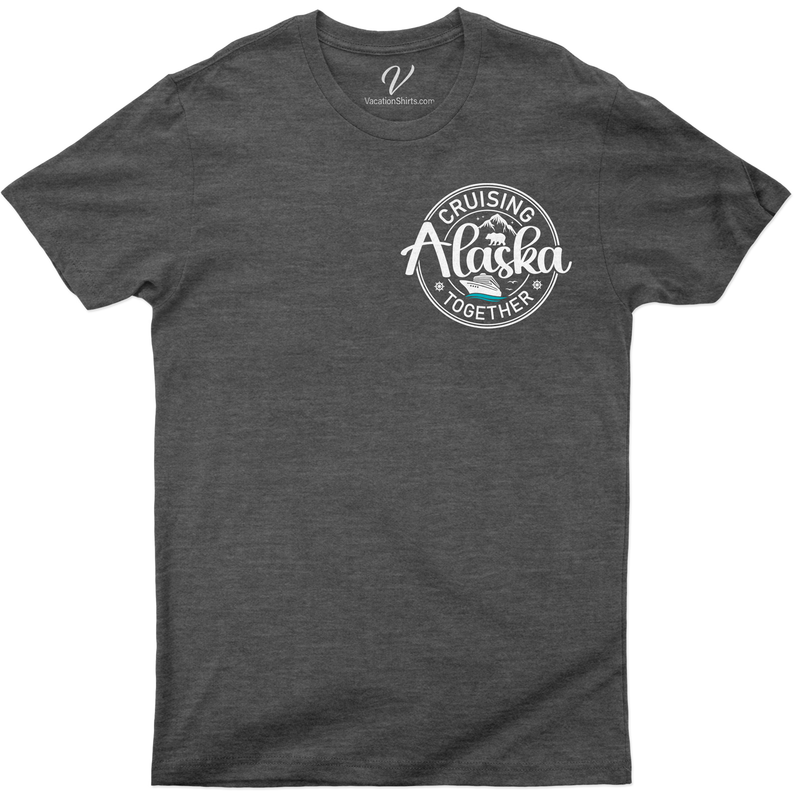 Cruising Alaska Together - Scenic Mountain and Cruise Ship Vacation Tee Experience the thrill of an Alaska Cruise Vacation with our Scenic Mountain Cruise tee. This Alaska Travel T-Shirt, a perfect Alaska Souvenir, combines Cruise Ship Apparel style with Alaska Scenic Tees' charm. Ideal for your Cruise Vacation Clothing collection!