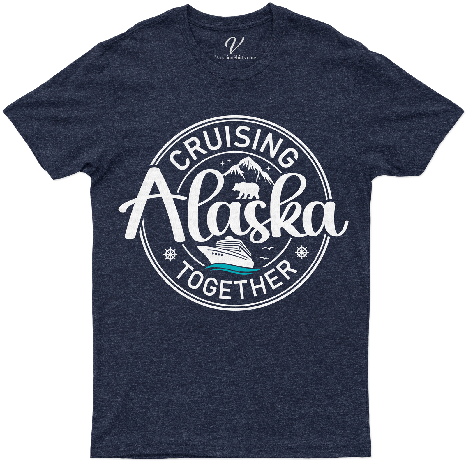 Cruising Alaska Together - Scenic Mountain and Cruise Ship Vacation Tee Experience the thrill of an Alaska Cruise Vacation with our Scenic Mountain Cruise tee. This Alaska Travel T-Shirt, a perfect Alaska Souvenir, combines Cruise Ship Apparel style with Alaska Scenic Tees' charm. Ideal for your Cruise Vacation Clothing collection!