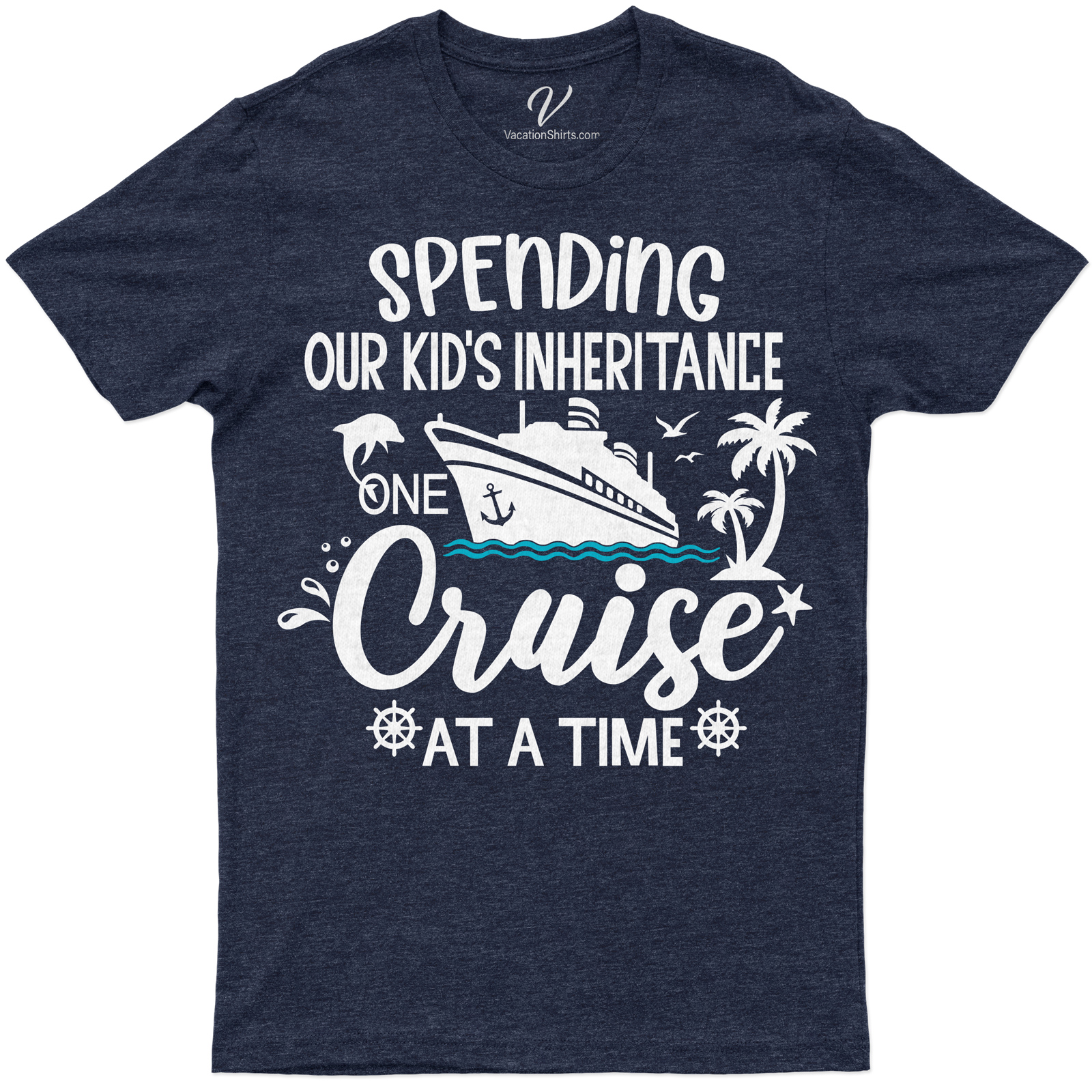 Cruise Enthusiast Humor Tee - Spending Our Kid's Inheritance One Cruise at a Time Get your Cruise Humor T-Shirt today! Perfect for any Cruise Enthusiast Tee lover, this Funny Cruise Shirt is a hilarious Cruise Inheritance Joke. A must-have Humorous Cruise Apparel for your next Cruise Vacation Tee. Ideal Cruise Lover Gift or Sailing Enthusiast Shirt!