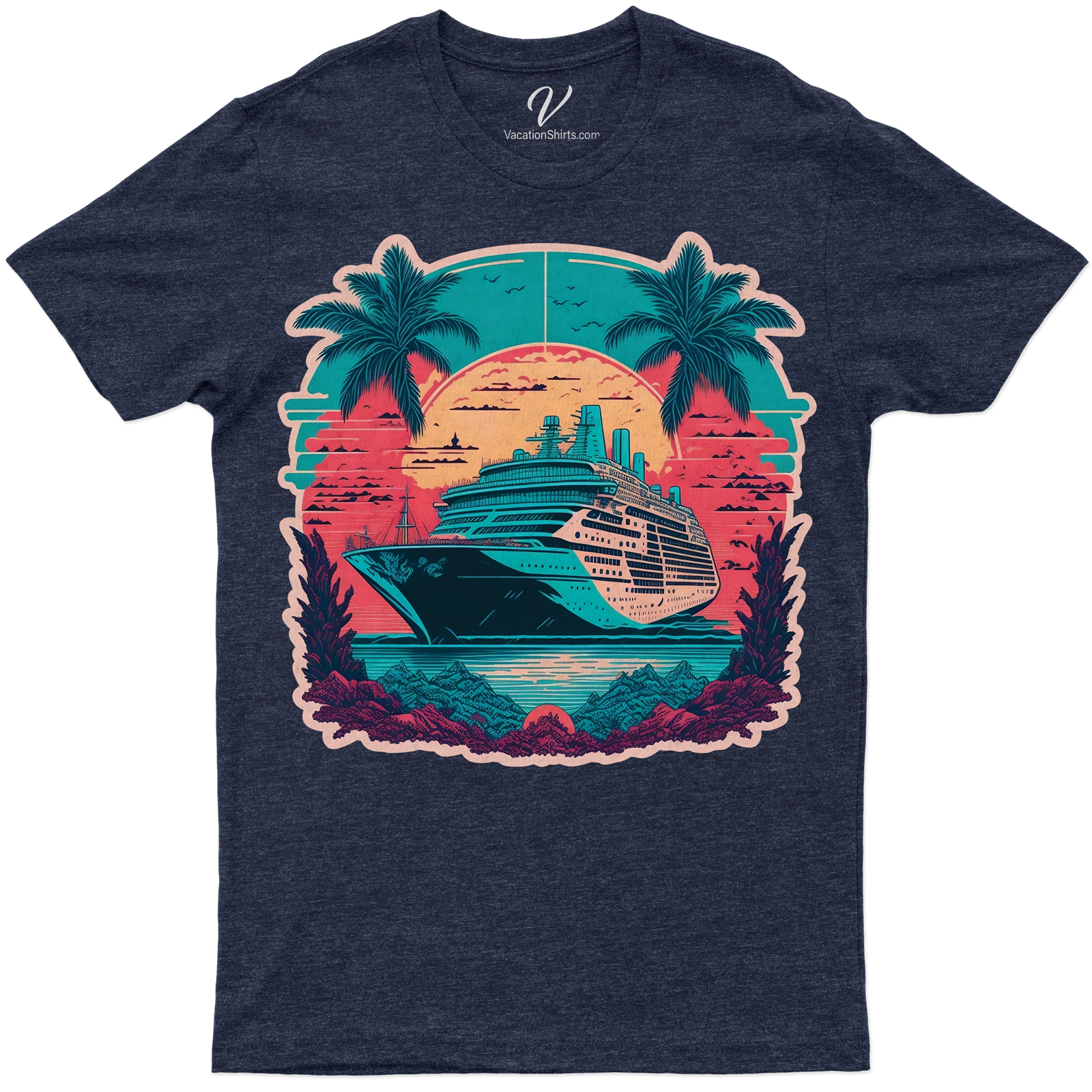 Tropical Cruise Sunset Graphic Tee - VacationShirts.com Exclusive Experience paradise with our VacationShirts.com Exclusive, Tropical Cruise Sunset Graphic Tee. This Summer Cruise Tee combines the allure of a Tropical Sunset with the comfort of Cruise Vacation Apparel. Perfect for Beach Vacations and Tropical Cruise T-Shirt enthusiasts.