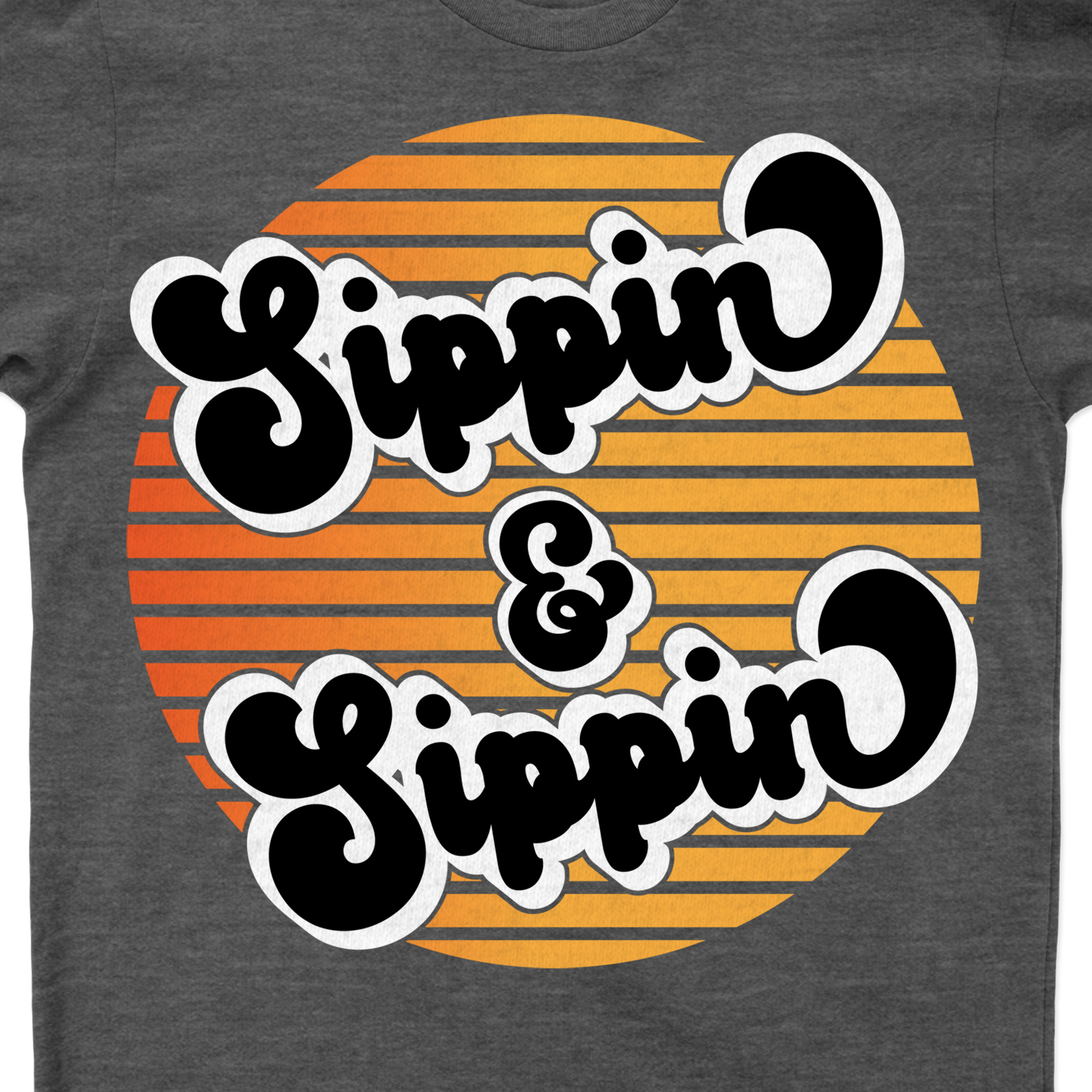 Retro Sunset Sippin' & Sippin' Fun Vacation Tee Experience the nostalgia with our Retro Sunset Sippin' & Sippin' Fun Vacation Tee. This vintage style vacation tee, part of our fun vacation apparel, combines retro beachwear with sunset themed clothing for the ultimate sunset sippin' experience. Perfect for beach vacation shirts lovers!