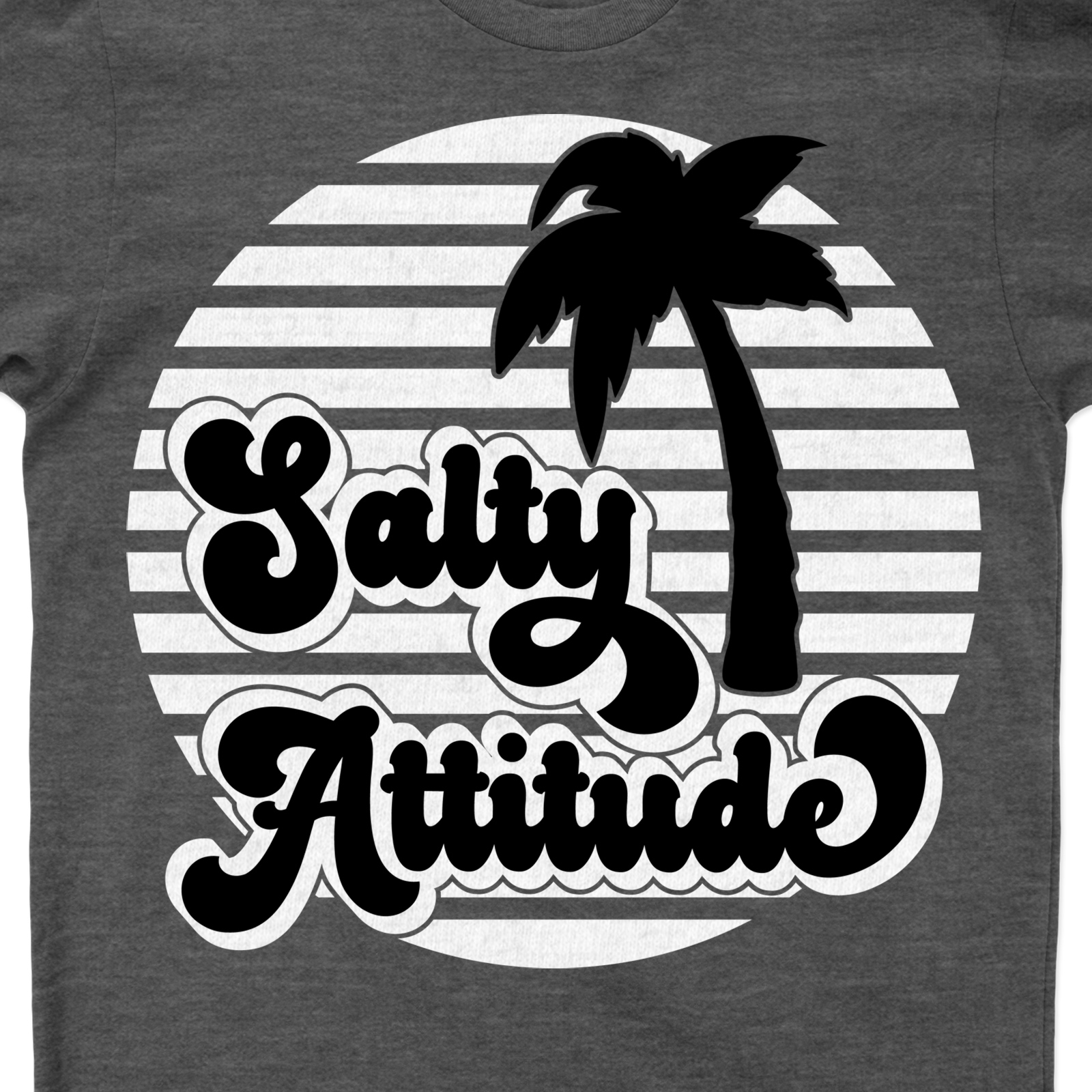 Salty Attitude Palm Tree Graphic Vacation Tee Embrace summer vibes with our Salty Attitude Palm Tree Graphic Vacation Tee. This beach-themed T-shirt, part of our Tropical Graphic Tees collection, is perfect for your summer vacation. Express your salty attitude with our unique Palm Tree Clothing. Vacation Graphic Tees never looked so cool!