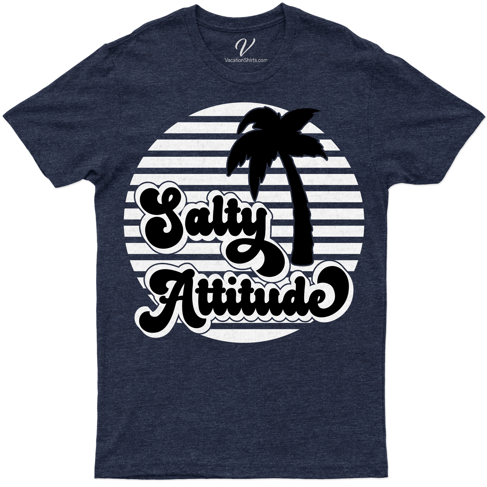 Salty Attitude Palm Tree Graphic Vacation Tee Embrace summer vibes with our Salty Attitude Palm Tree Graphic Vacation Tee. This beach-themed T-shirt, part of our Tropical Graphic Tees collection, is perfect for your summer vacation. Express your salty attitude with our unique Palm Tree Clothing. Vacation Graphic Tees never looked so cool!