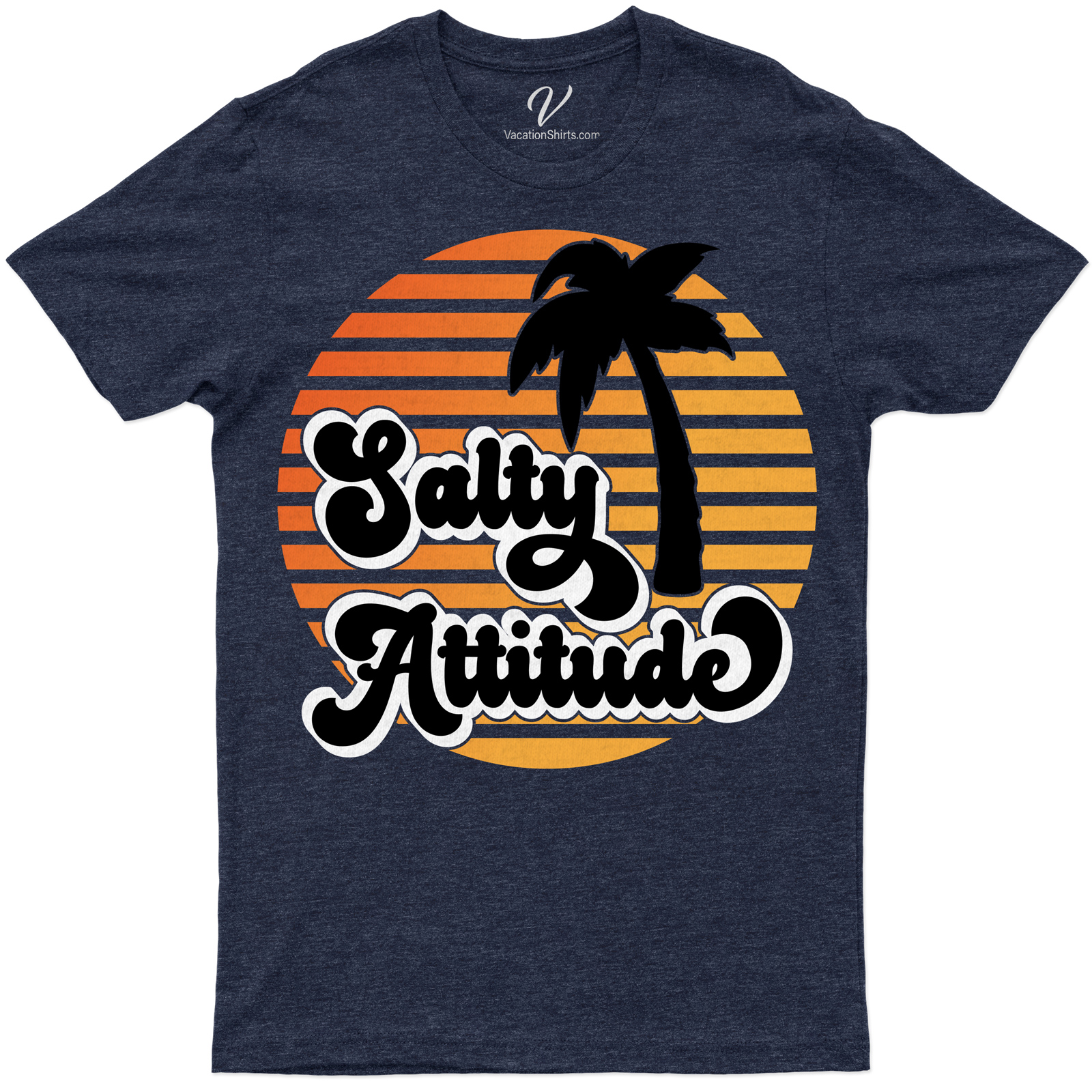 Tropical Palm Sunset Salty Attitude Casual Vacation Tee Experience the allure of summer with our Tropical Palm Sunset Salty Attitude Tee. This Vacation Ready Tee, a perfect blend of Casual Beachwear and Sunset Graphic Tees, embodies a Salty Attitude for your Tropical Vacation. Be Summer Casual in our Palm Tree Tees!