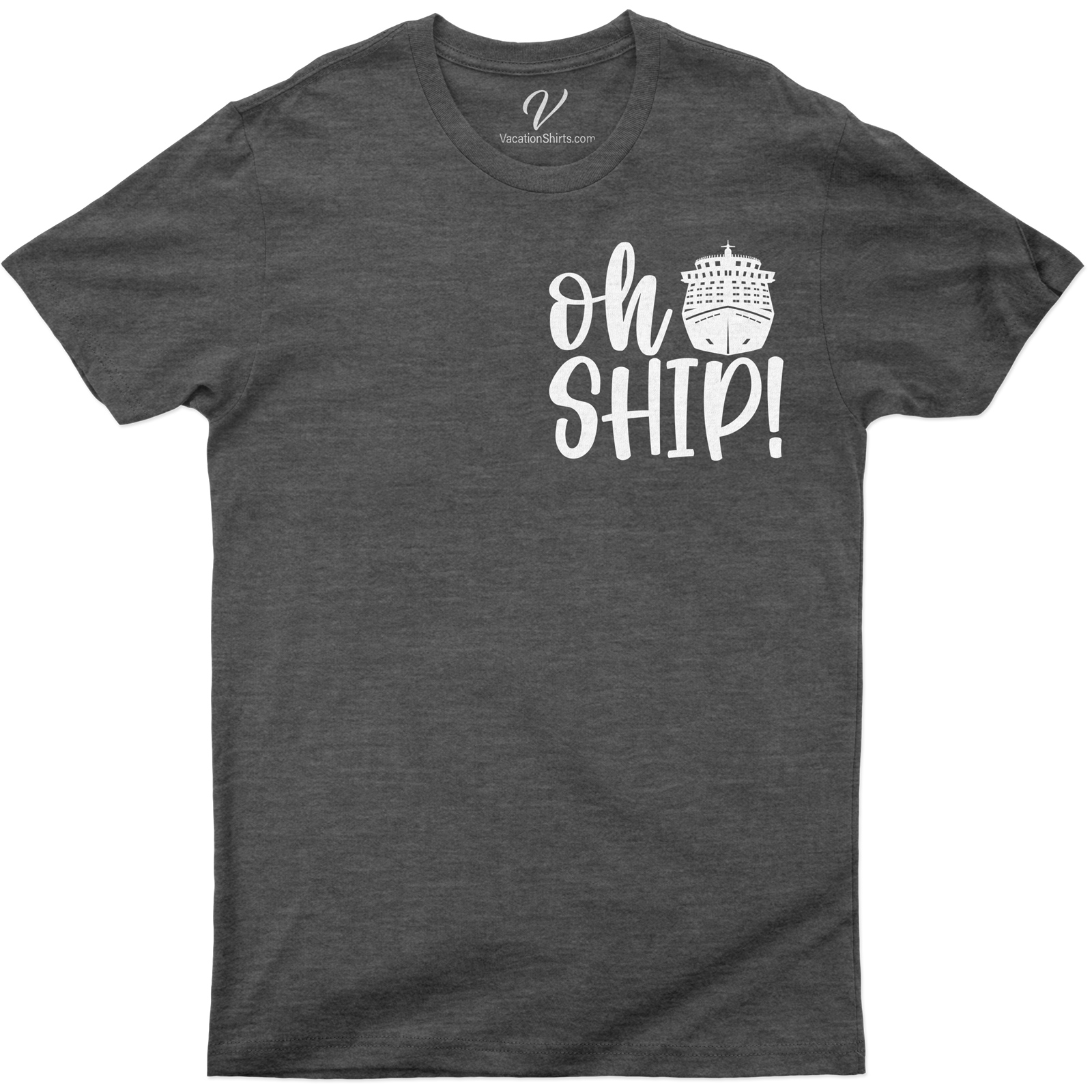 Cruise Enthusiast Casual Tee - 'Oh Ship!' Graphic Vacation Shirt Set sail in style with our 'Oh Ship!' Cruise Enthusiast Casual Tee. This Nautical Graphic Tee is the perfect Casual Cruise Wear. Show your love for ocean voyages with our Vacation Graphic Shirts. Ideal for any Cruise Vacation Shirts collection!