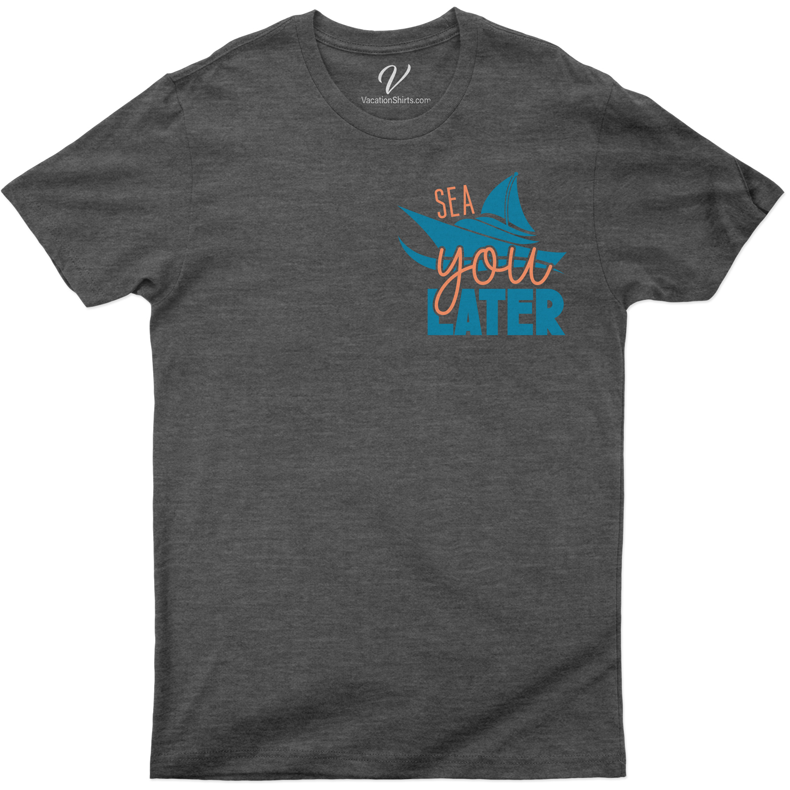 Ocean-Inspired 'Sea You Later' Casual Vacation Tee Embrace your nautical fashion tops love with our 'Sea You Later' Casual Vacation Tee. This ocean-inspired apparel, a standout in beach vacation t-shirts, merges coastal casual wear with maritime style tees for a unique oceanic t-shirt design. Perfect for sea-themed casual shirts enthusiasts!