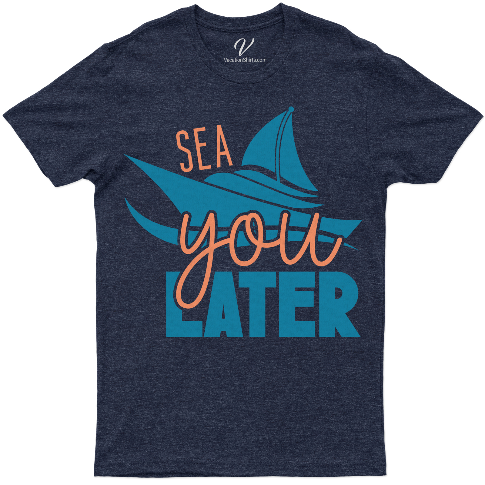 Ocean-Inspired 'Sea You Later' Casual Vacation Tee Embrace your nautical fashion tops love with our 'Sea You Later' Casual Vacation Tee. This ocean-inspired apparel, a standout in beach vacation t-shirts, merges coastal casual wear with maritime style tees for a unique oceanic t-shirt design. Perfect for sea-themed casual shirts enthusiasts!