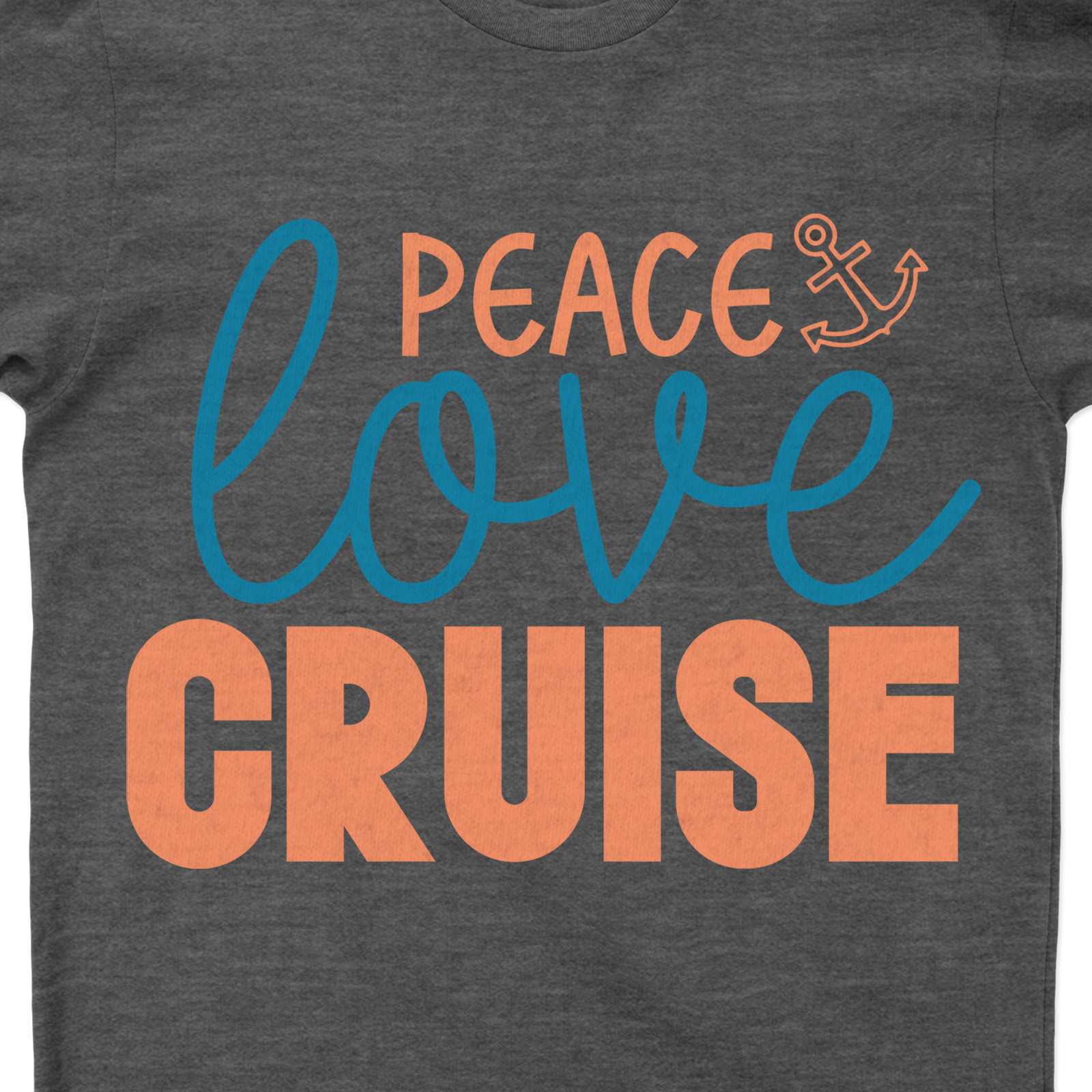 Peace Love Cruise Graphic Tee - Nautical Vacation Shirt Set sail in style with our Peace Love Cruise Graphic Tee! This nautical vacation shirt, a must-have in cruise shirts and beach vacation tees, combines comfort and fashion. Perfect for ocean trips, it's the ultimate in travel graphic tees and sailing t-shirts.