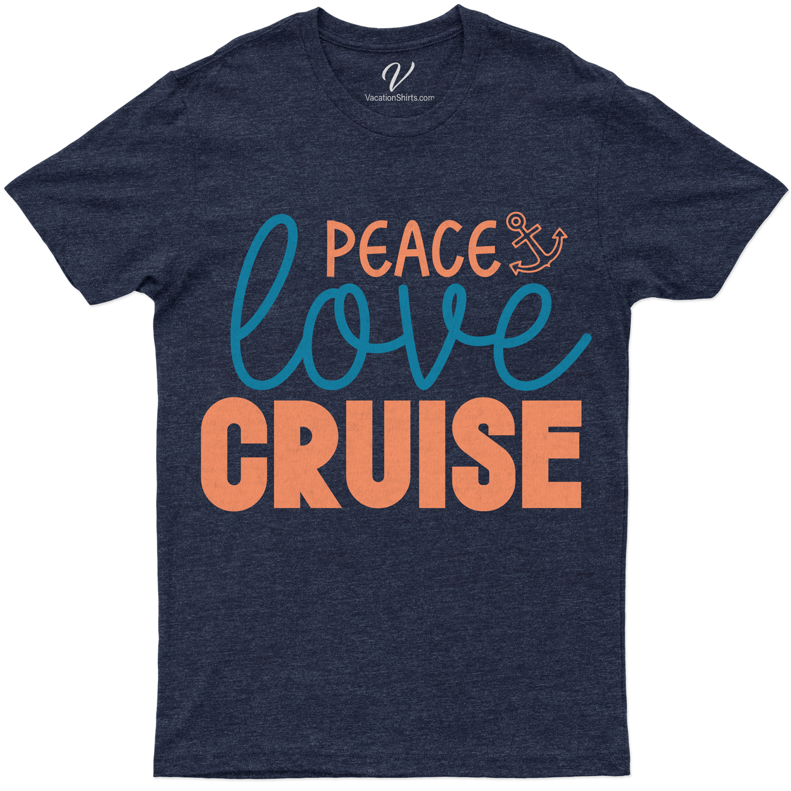 Peace Love Cruise Graphic Tee - Nautical Vacation Shirt Set sail in style with our Peace Love Cruise Graphic Tee! This nautical vacation shirt, a must-have in cruise shirts and beach vacation tees, combines comfort and fashion. Perfect for ocean trips, it's the ultimate in travel graphic tees and sailing t-shirts.