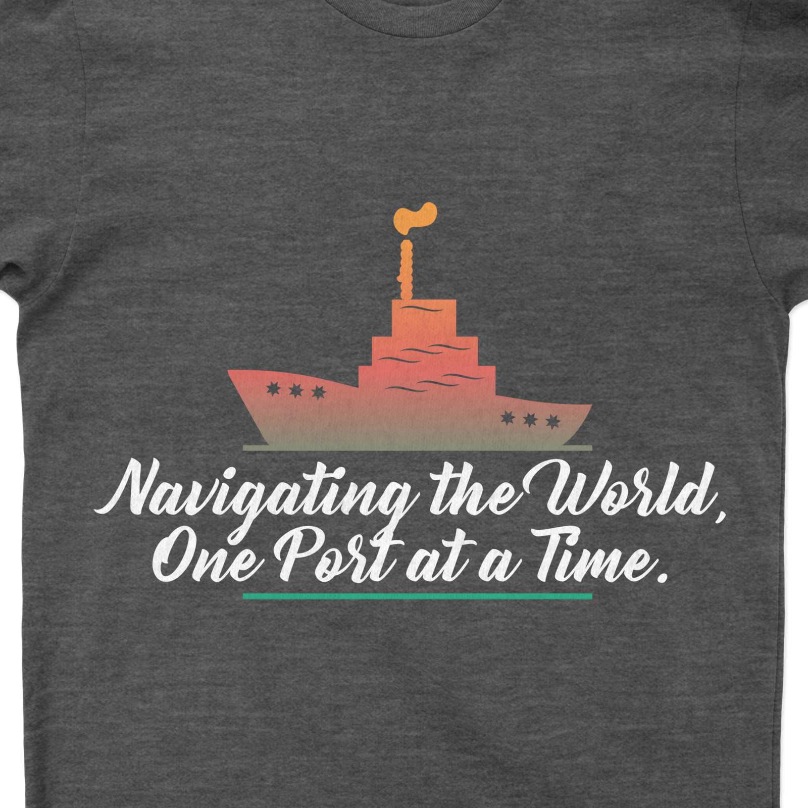 Maritime Adventure - Navigating the World, One Port at a Time - Vacation Tee Embrace your wanderlust with our Maritime Adventure Tee! This Nautical Vacation Tee is perfect for Sailing World Apparel enthusiasts. Our Ocean Travel T-Shirt embodies the spirit of Sea Voyage Clothing. It's not just a World Port Tee, it's an Adventure Travel Shirt that navigates you around the world!